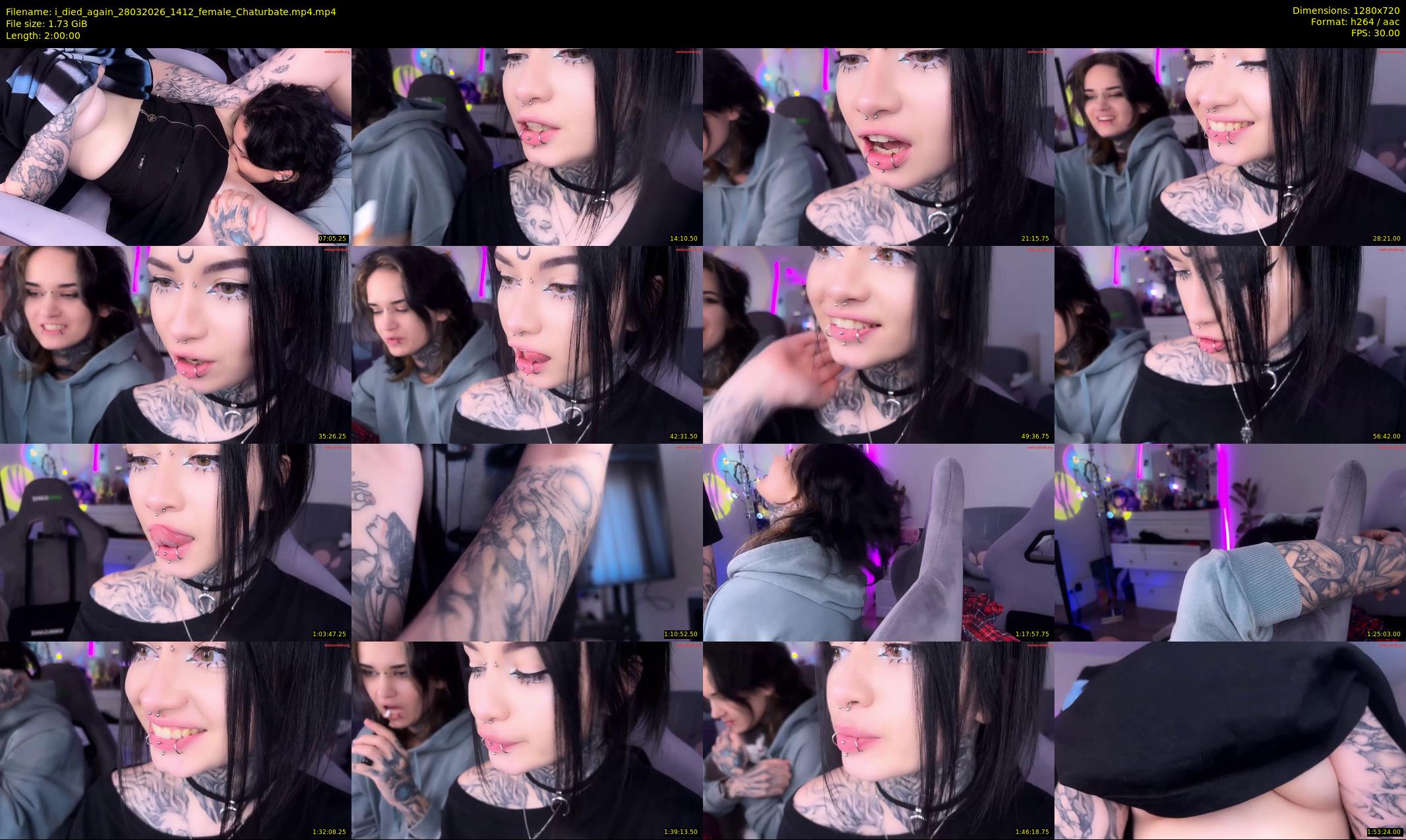 i_died_again — 120 minute Chaturbate female cam show recording, 720p, Mar 28, 2026