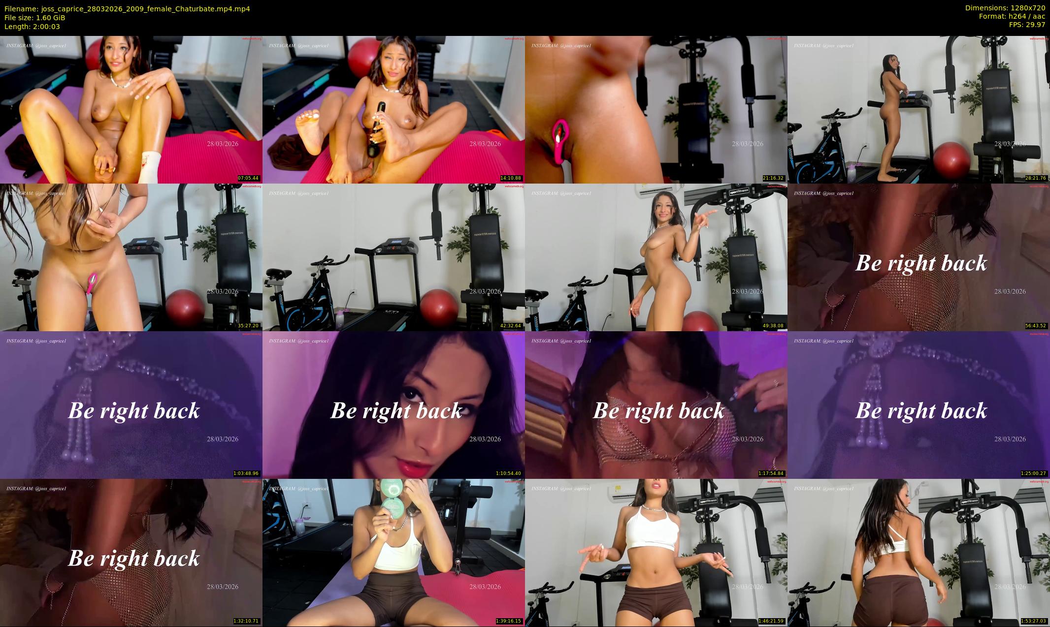 joss_caprice — 121 minute Chaturbate female cam show recording, 720p, Mar 28, 2026