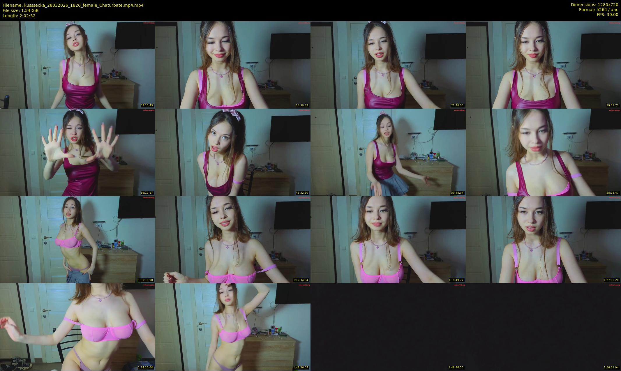 kusssecka — 123 minute Chaturbate female cam show recording, 720p, Mar 28, 2026