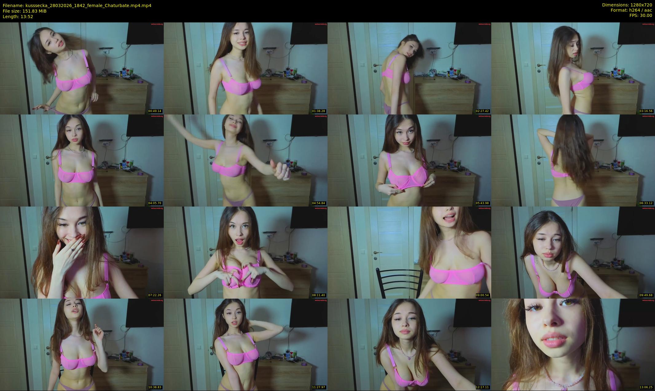kusssecka — 14 minute Chaturbate female cam show recording, 720p, Mar 28, 2026