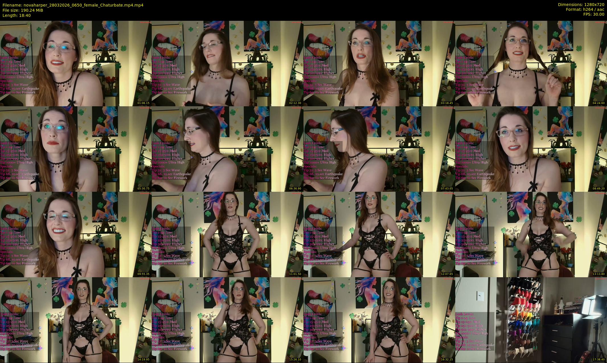 novaharper — 19 minute Chaturbate female cam show recording, 720p, Mar 28, 2026