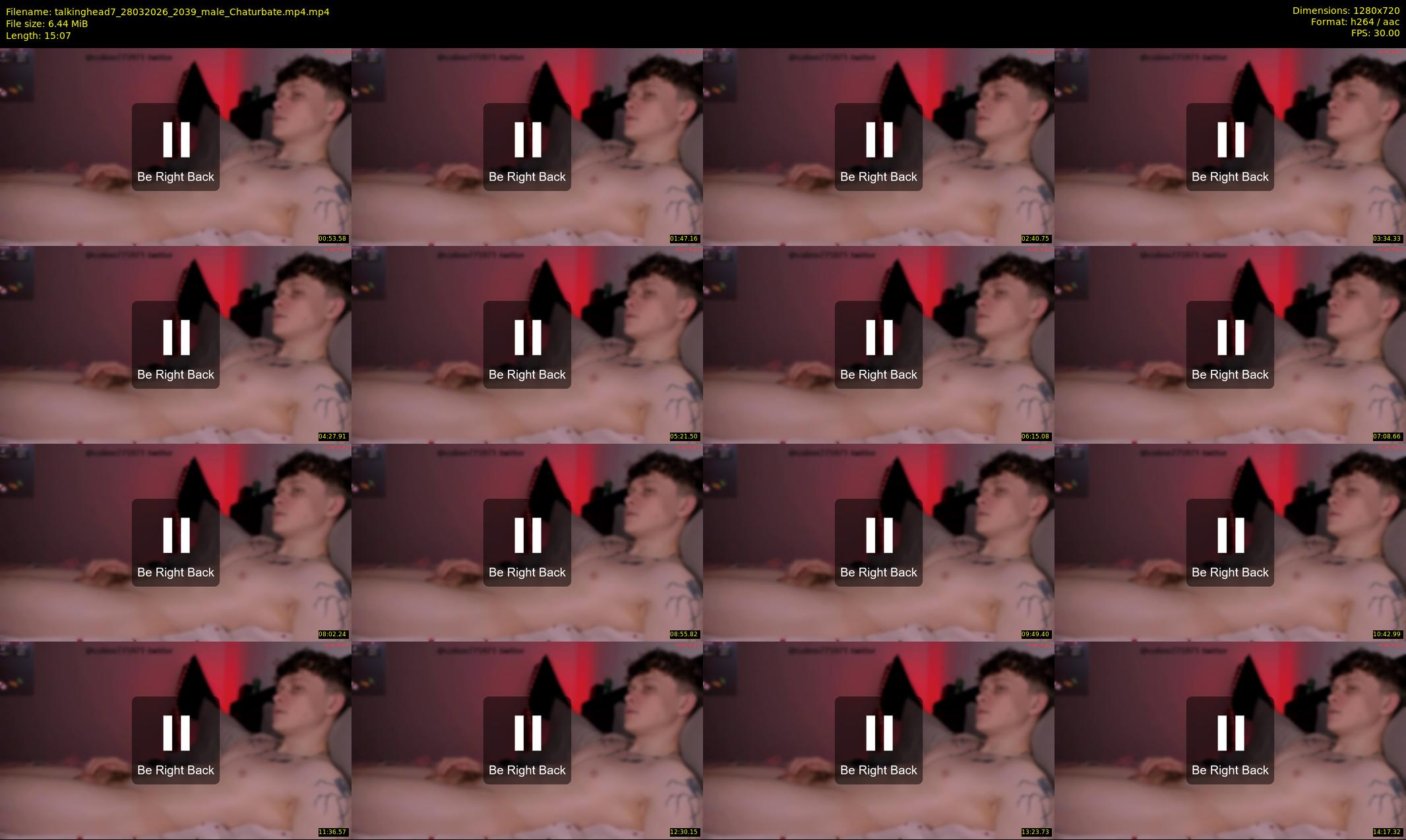 talkinghead7 — 16 minute Chaturbate male cam show recording, 720p, Mar 28, 2026