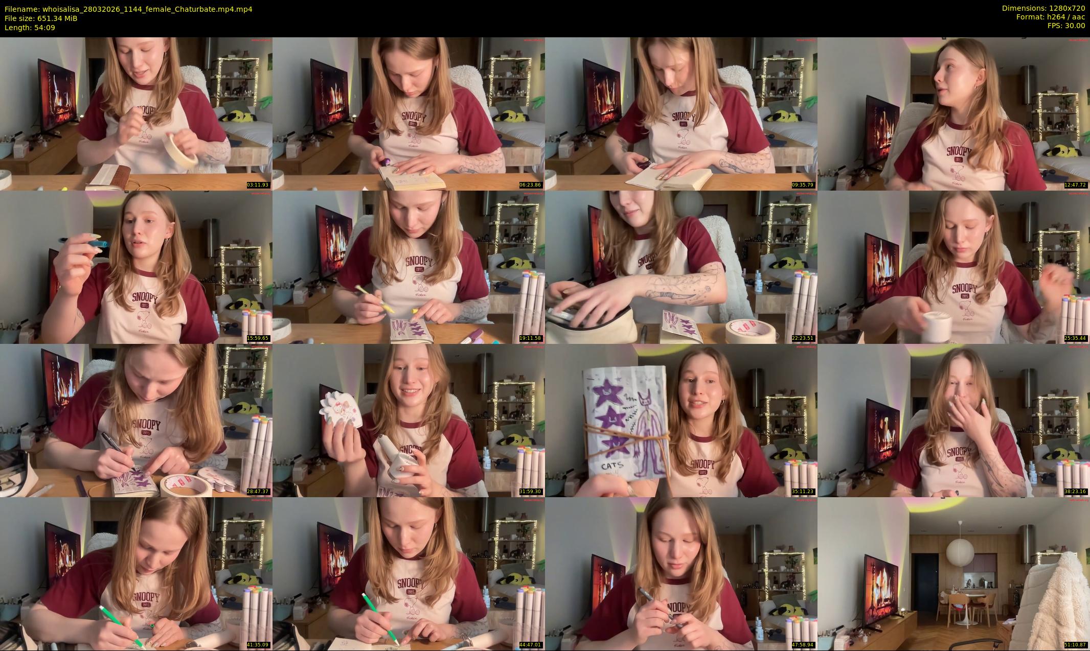 whoisalisa — 55 minute Chaturbate female cam show recording, 720p, Mar 28, 2026