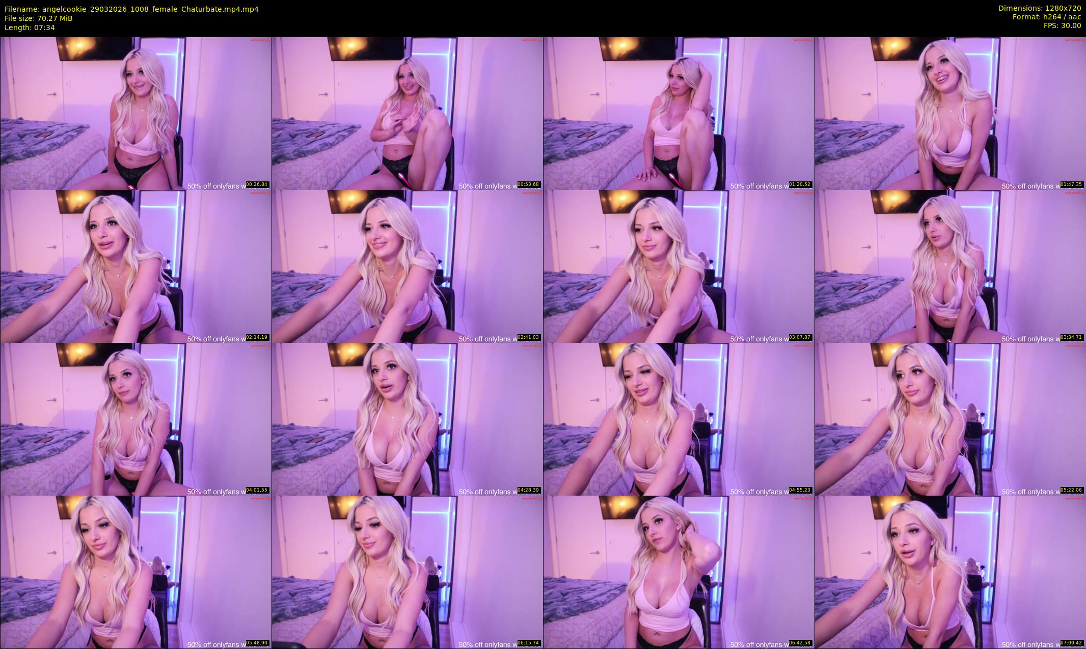 angelcookie — 8 minute Chaturbate female cam show recording, 720p, Mar 29, 2026