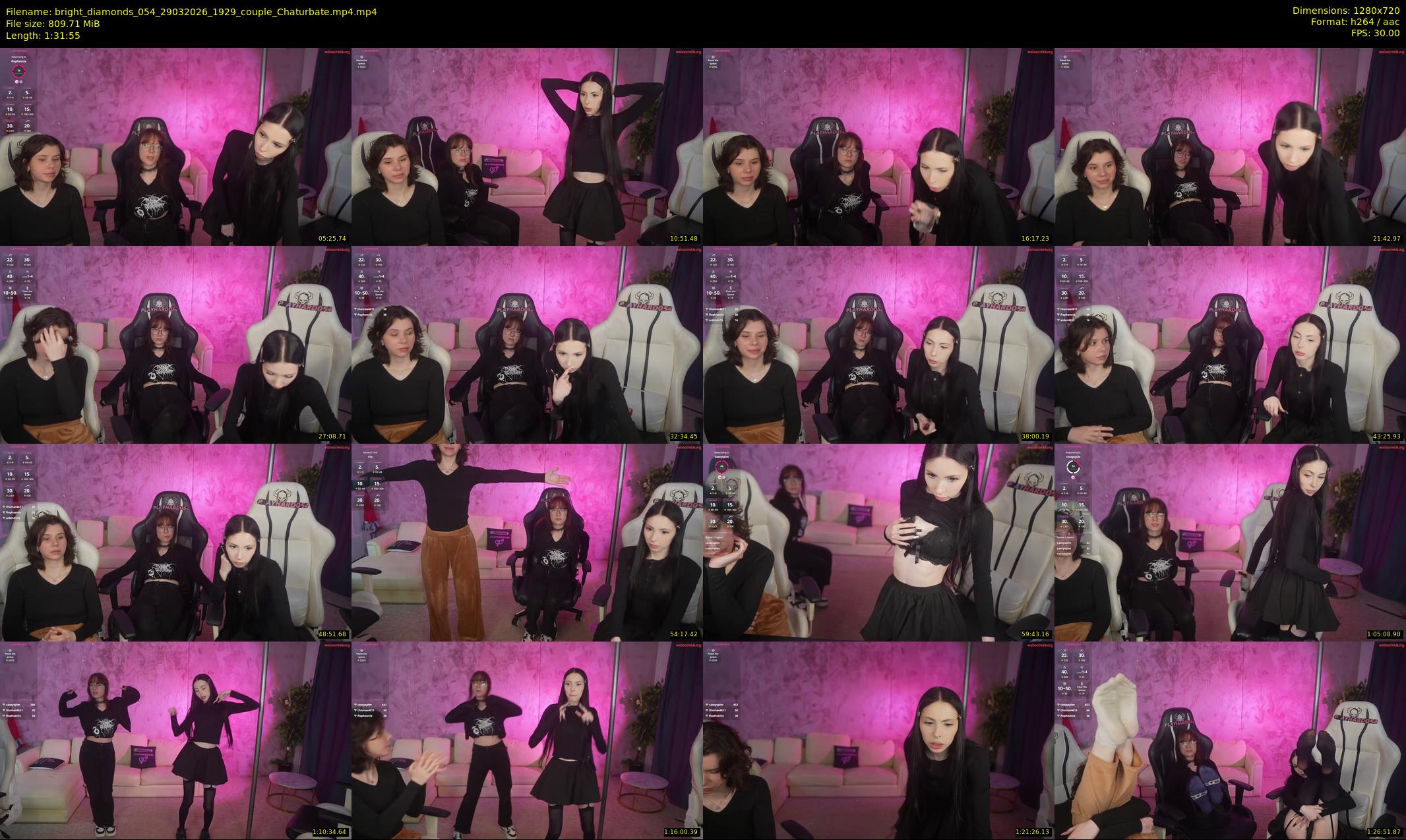 bright_diamonds_054 — 92 minute Chaturbate couple cam show recording, 720p, Mar 29, 2026