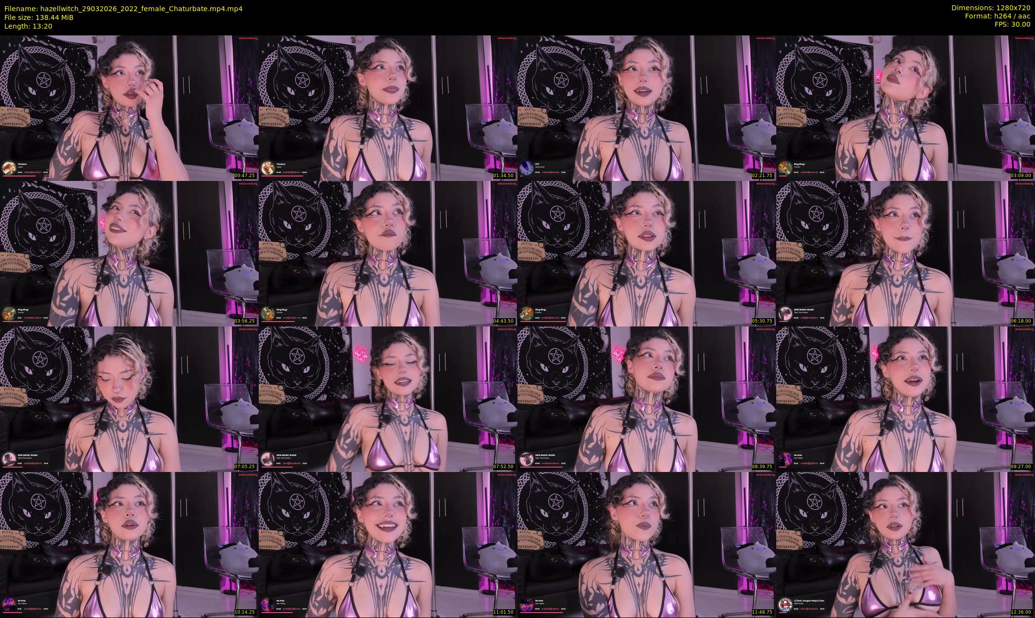 hazellwitch — 14 minute Chaturbate female cam show recording, 720p, Mar 29, 2026