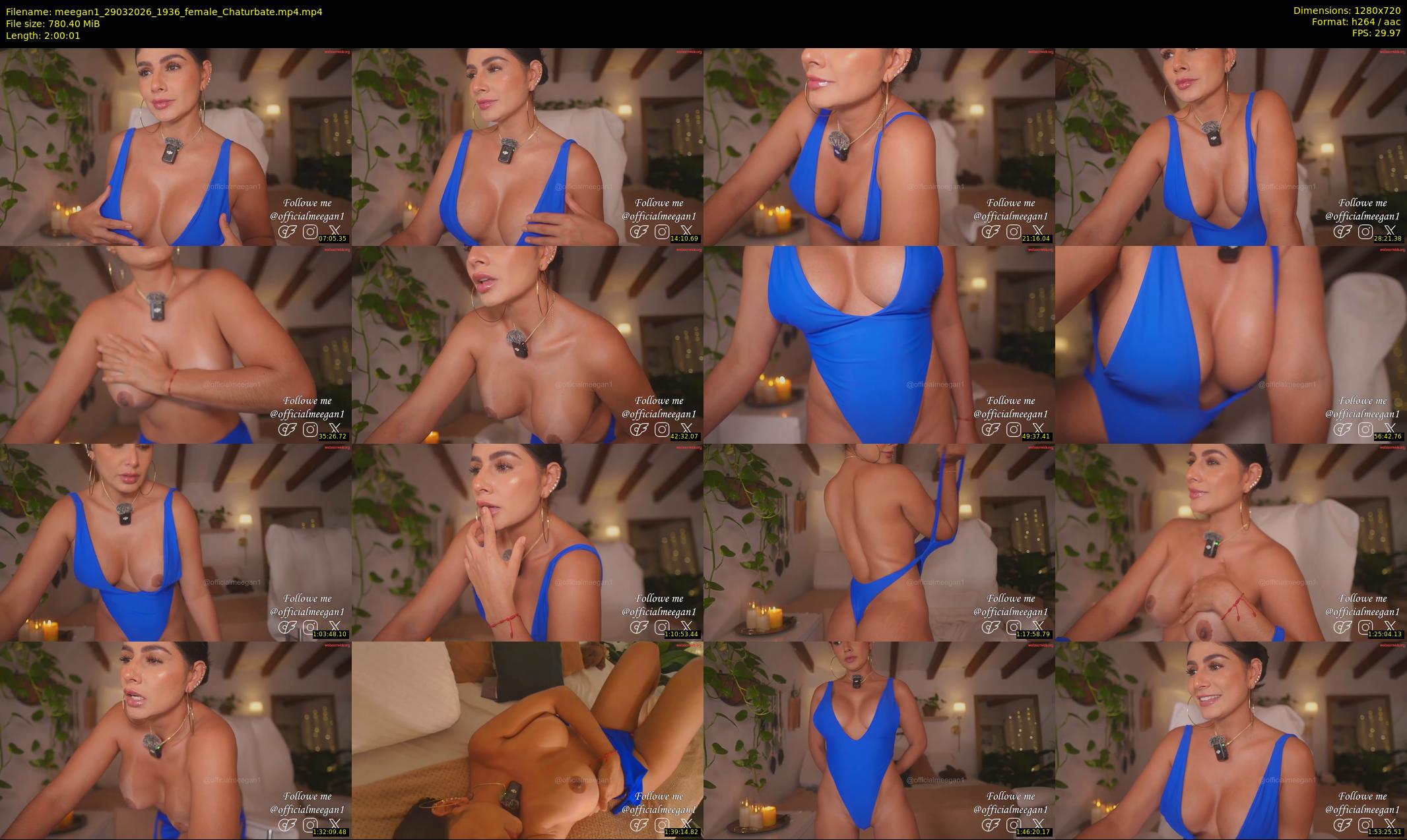 meegan1 — 121 minute Chaturbate female cam show recording, 720p, Mar 29, 2026