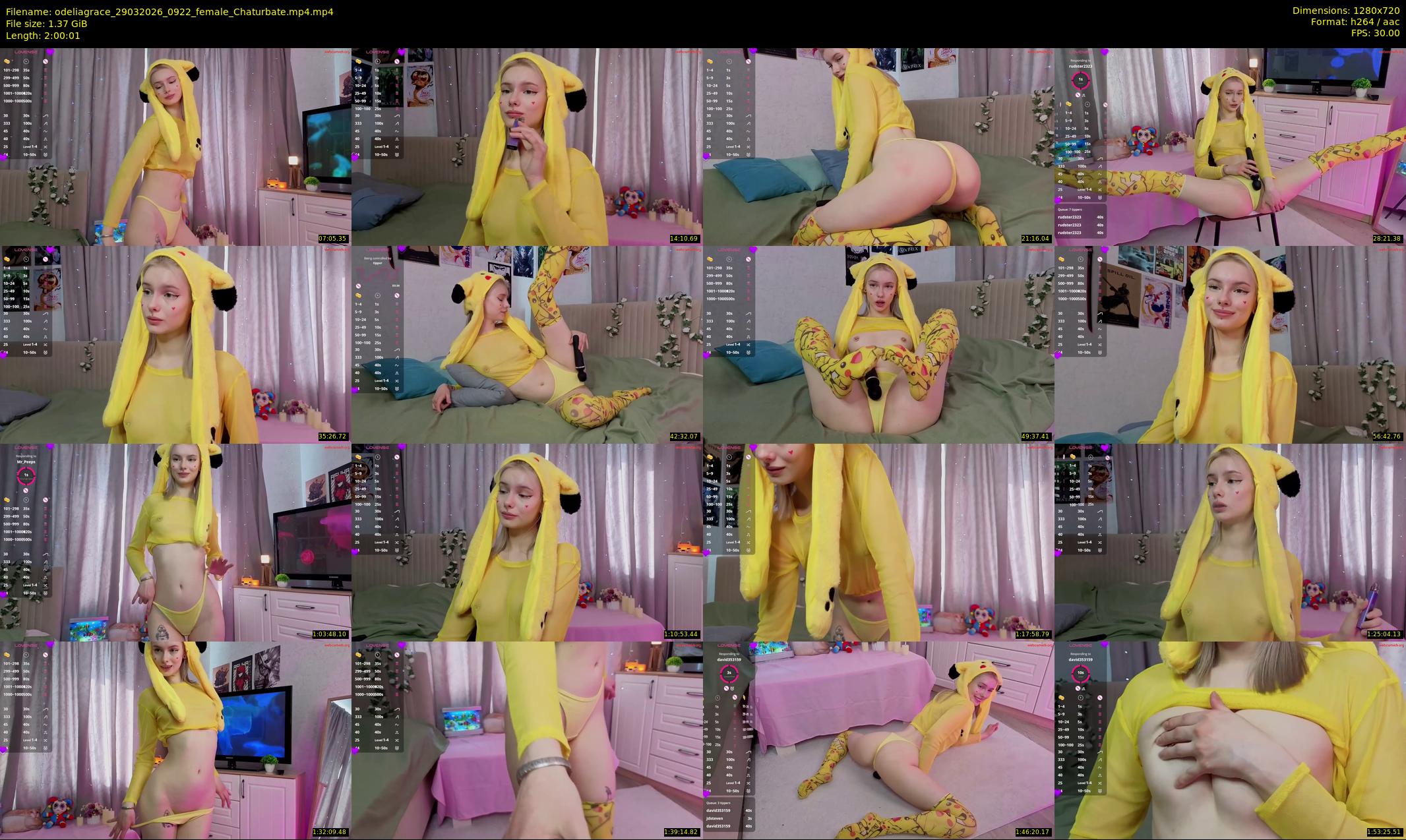 odeliagrace — 121 minute Chaturbate female cam show recording, 720p, Mar 29, 2026