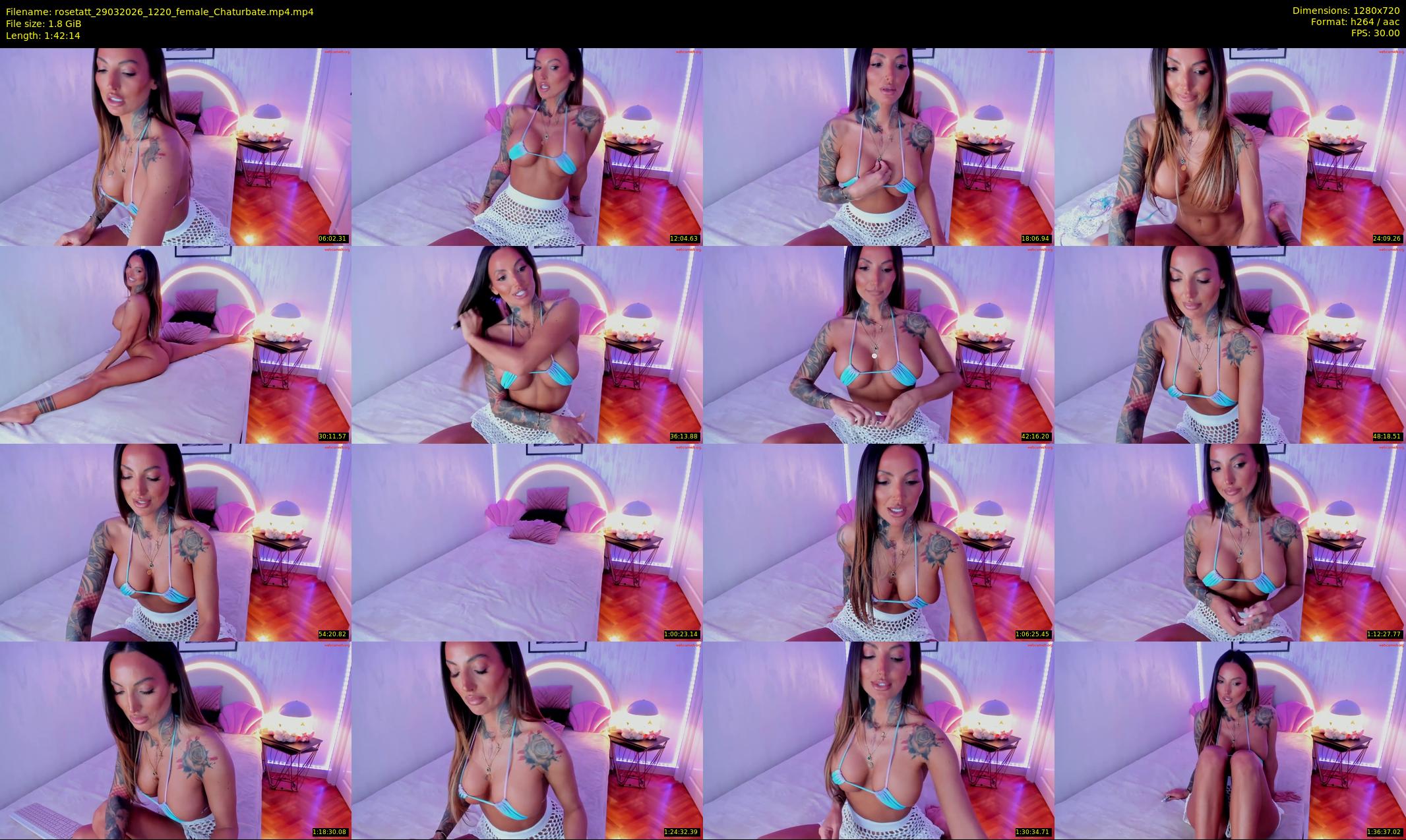 rosetatt — 103 minute Chaturbate female cam show recording, 720p, Mar 29, 2026