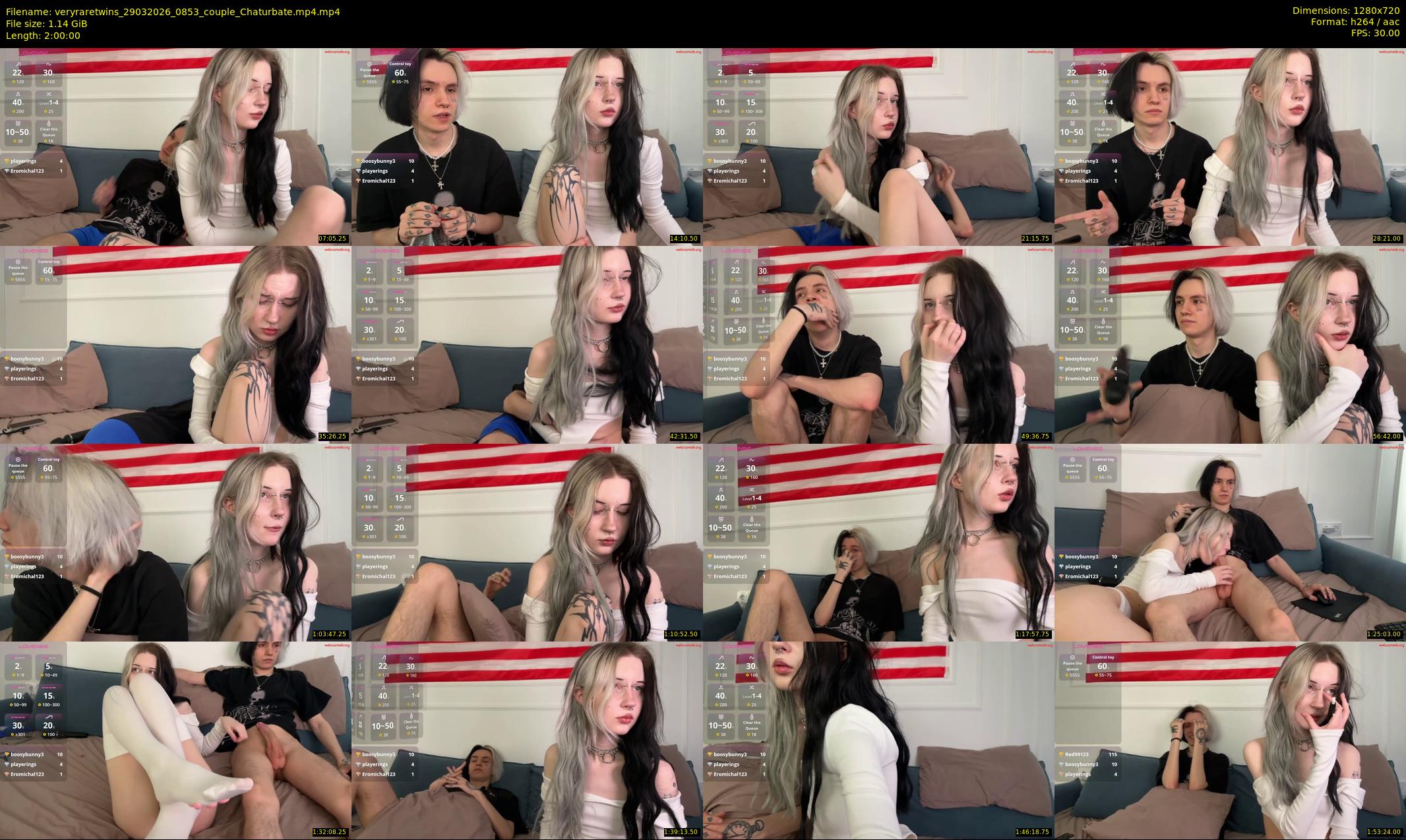 veryraretwins — 120 minute Chaturbate couple cam show recording, 720p, Mar 29, 2026