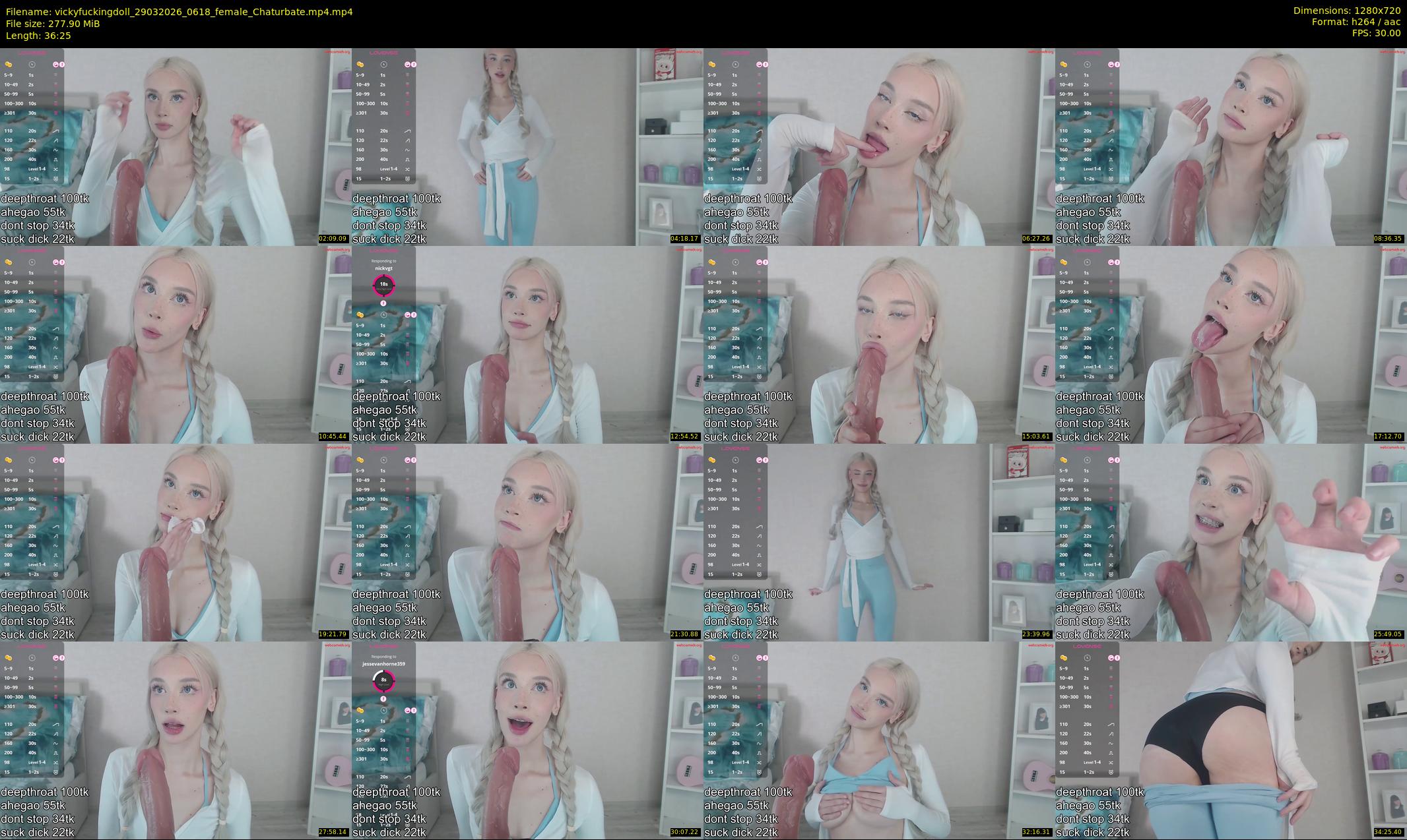 vickyfuckingdoll — 37 minute Chaturbate female cam show recording, 720p, Mar 29, 2026