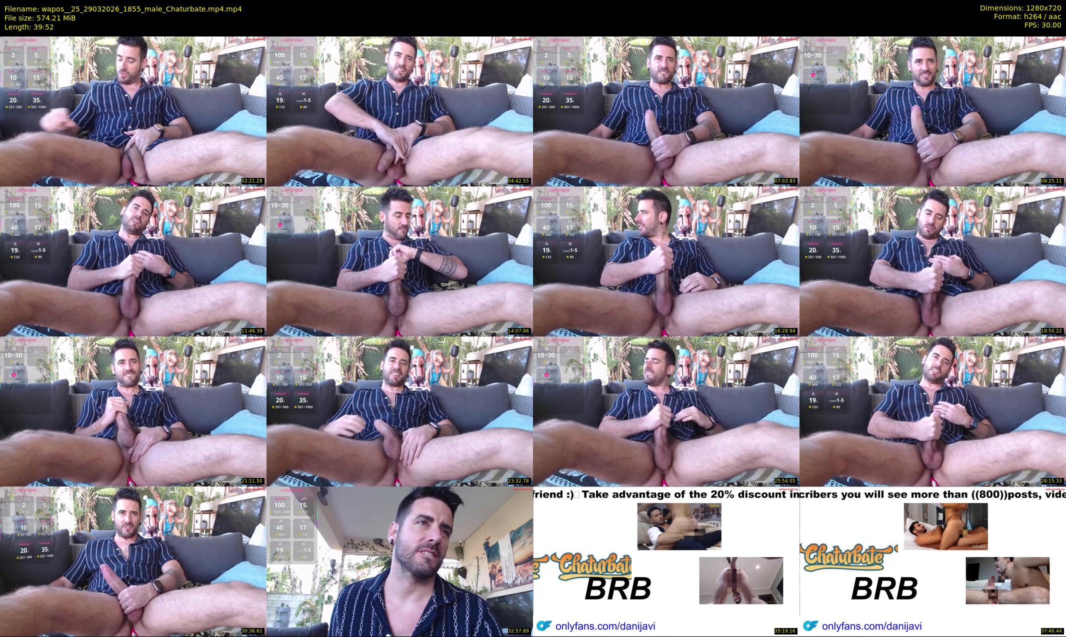 wapos__25 — 40 minute Chaturbate male cam show recording, 720p, Mar 29, 2026
