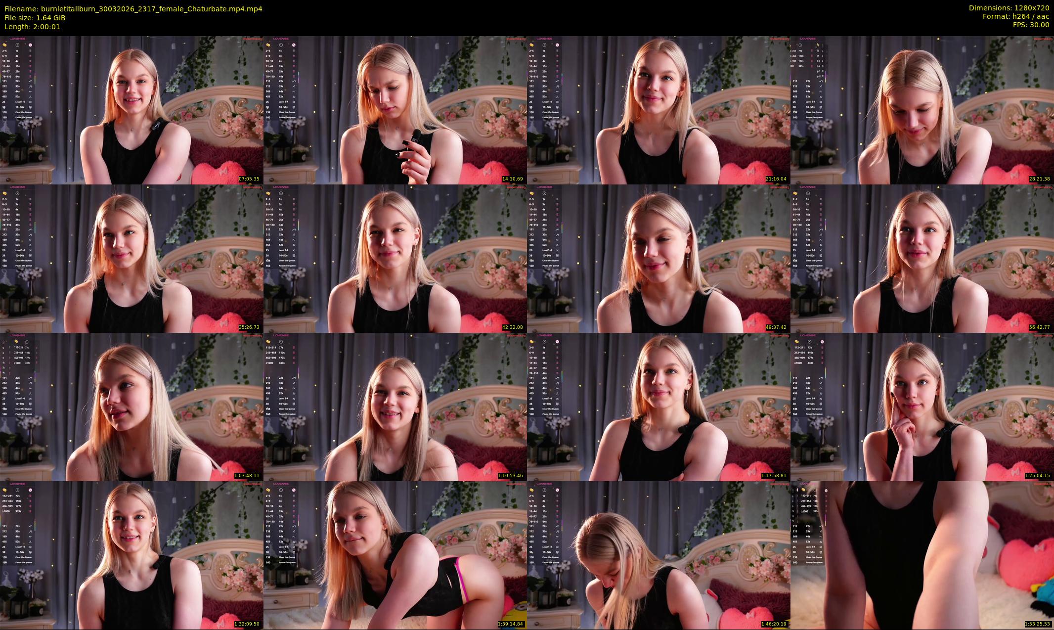 burnletitallburn — 121 minute Chaturbate female cam show recording, 720p, Mar 30, 2026