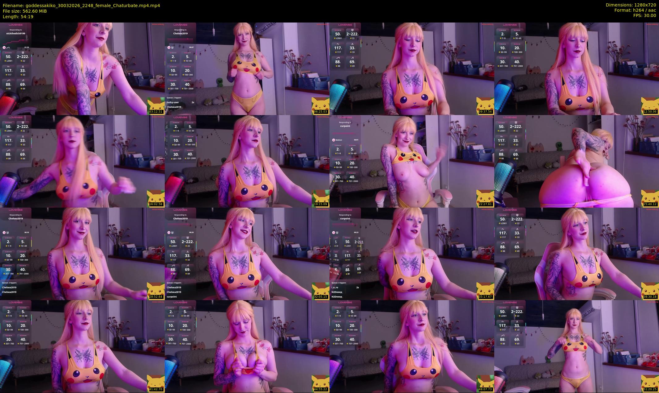 goddessakiko — 55 minute Chaturbate female cam show recording, 720p, Mar 30, 2026