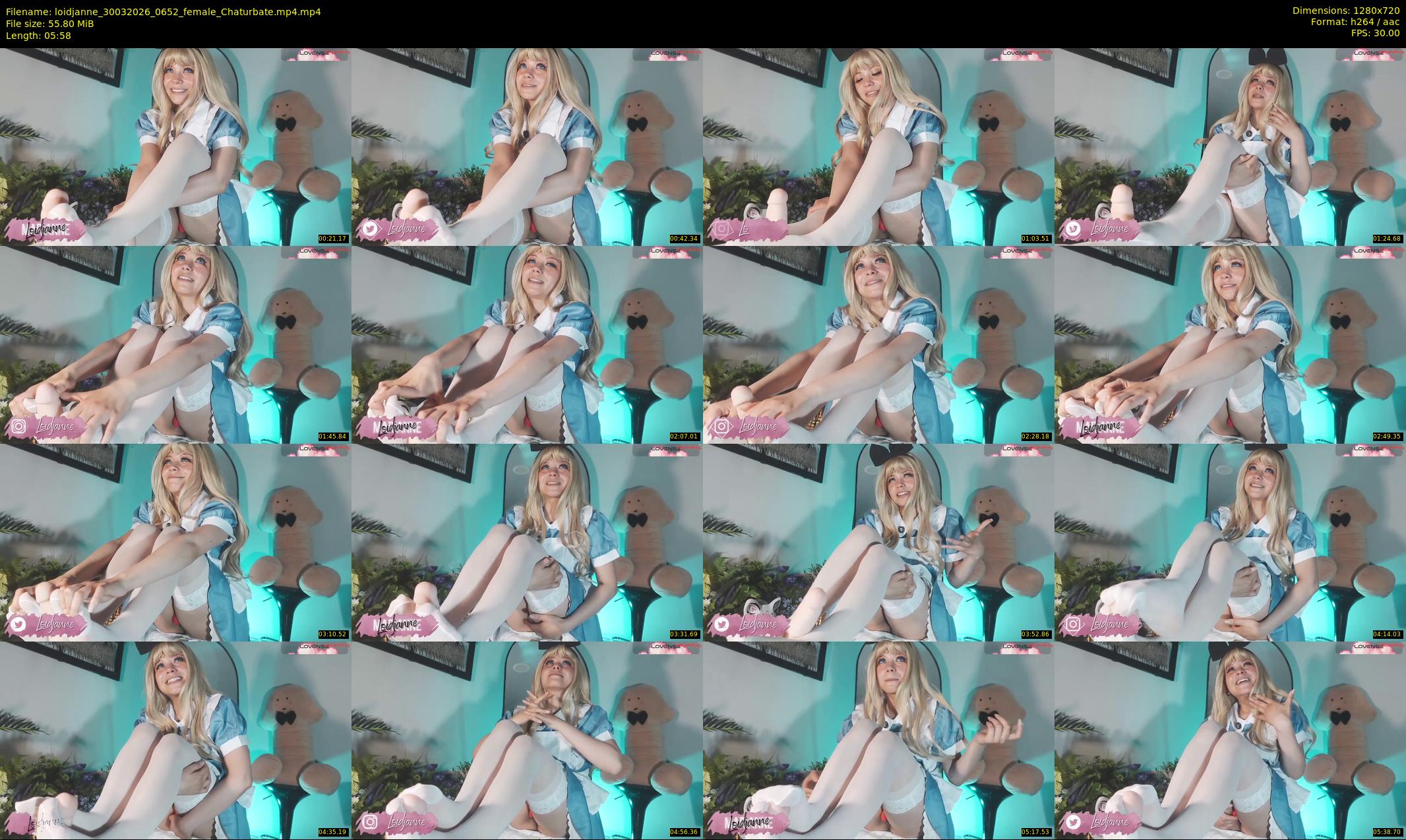 loidjanne — 6 minute Chaturbate female cam show recording, 720p, Mar 30, 2026