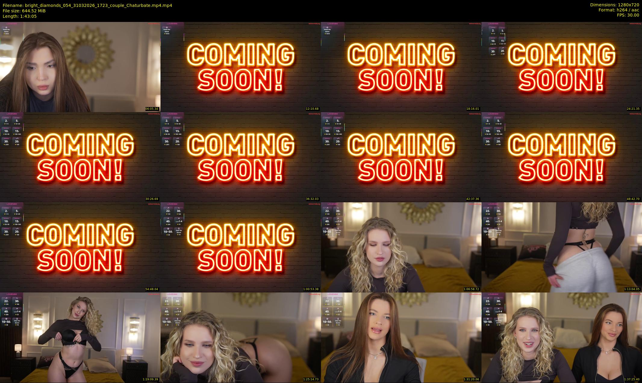 bright_diamonds_054 — 104 minute Chaturbate couple cam show recording, 720p, Mar 31, 2026
