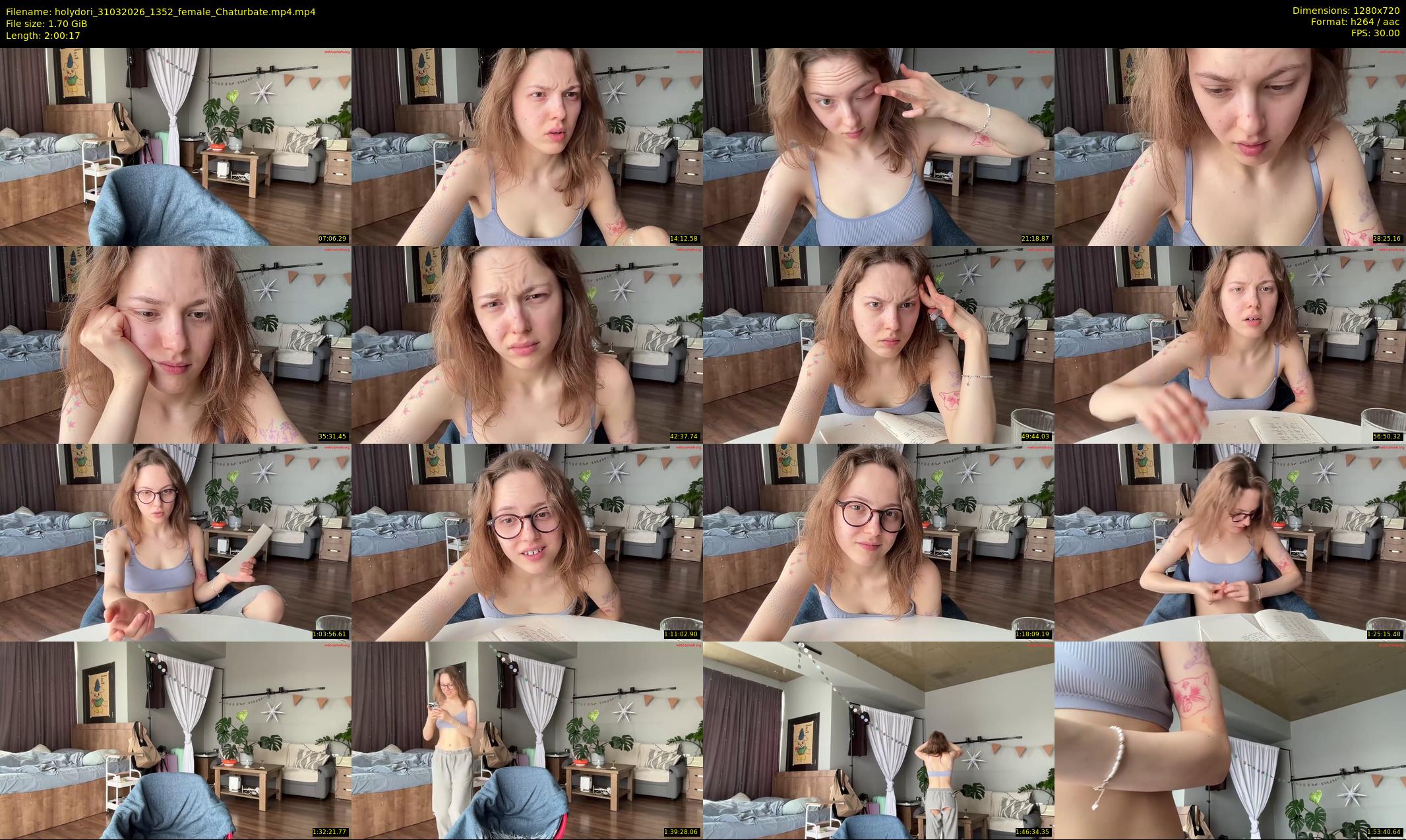 holydori — 121 minute Chaturbate female cam show recording, 720p, Mar 31, 2026