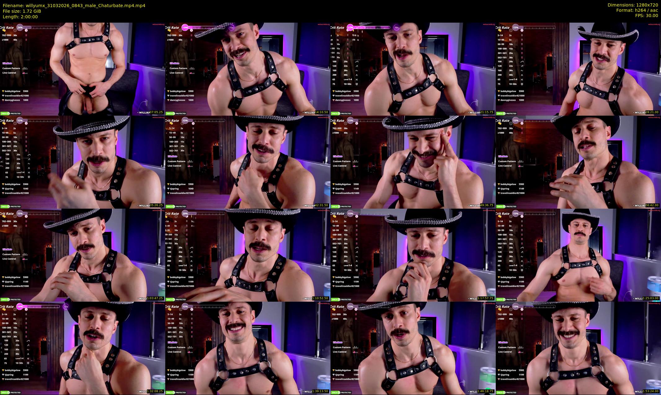 willyumx — 120 minute Chaturbate male cam show recording, 720p, Mar 31, 2026