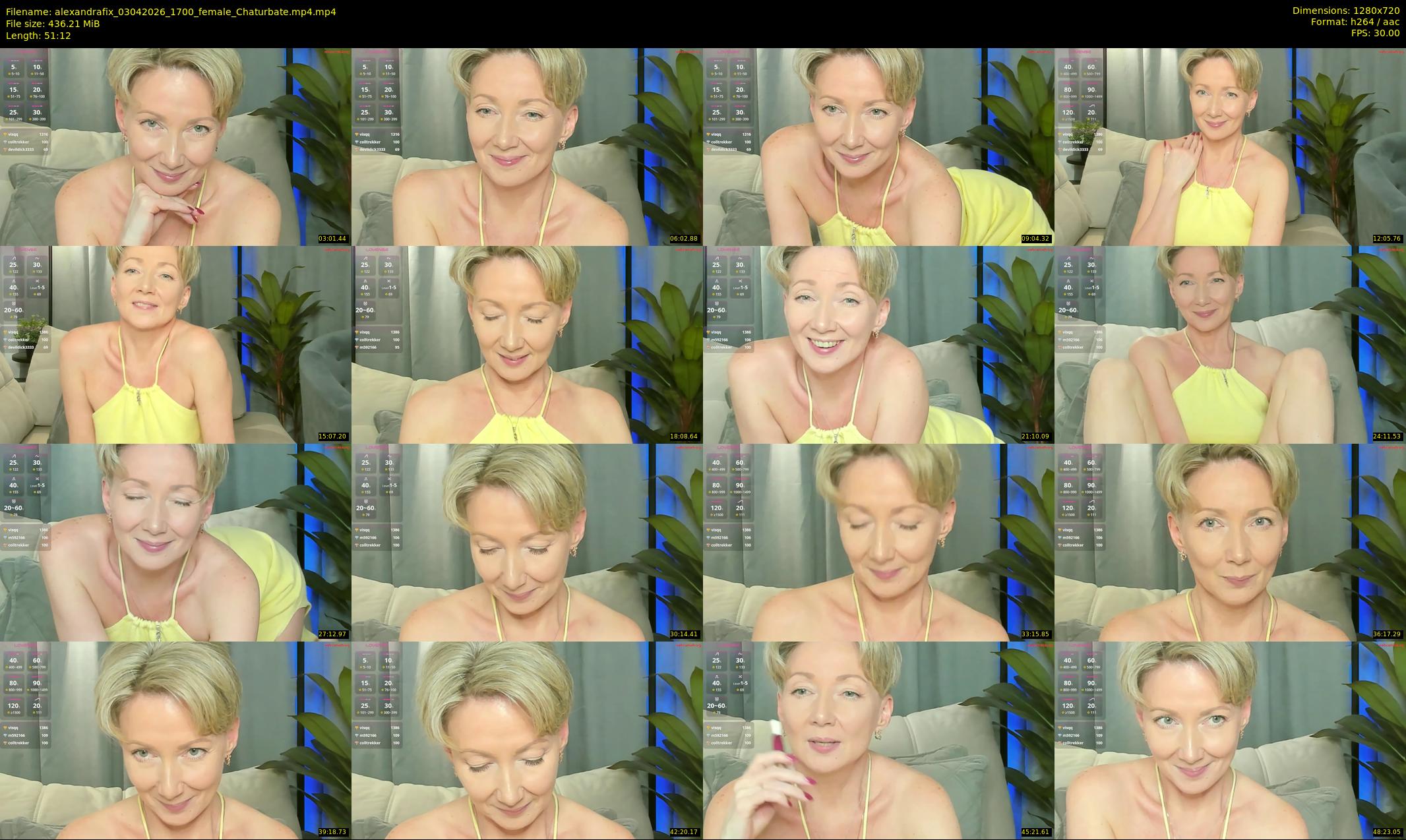 alexandrafix — 52 minute Chaturbate female cam show recording, 720p, Apr 3, 2026