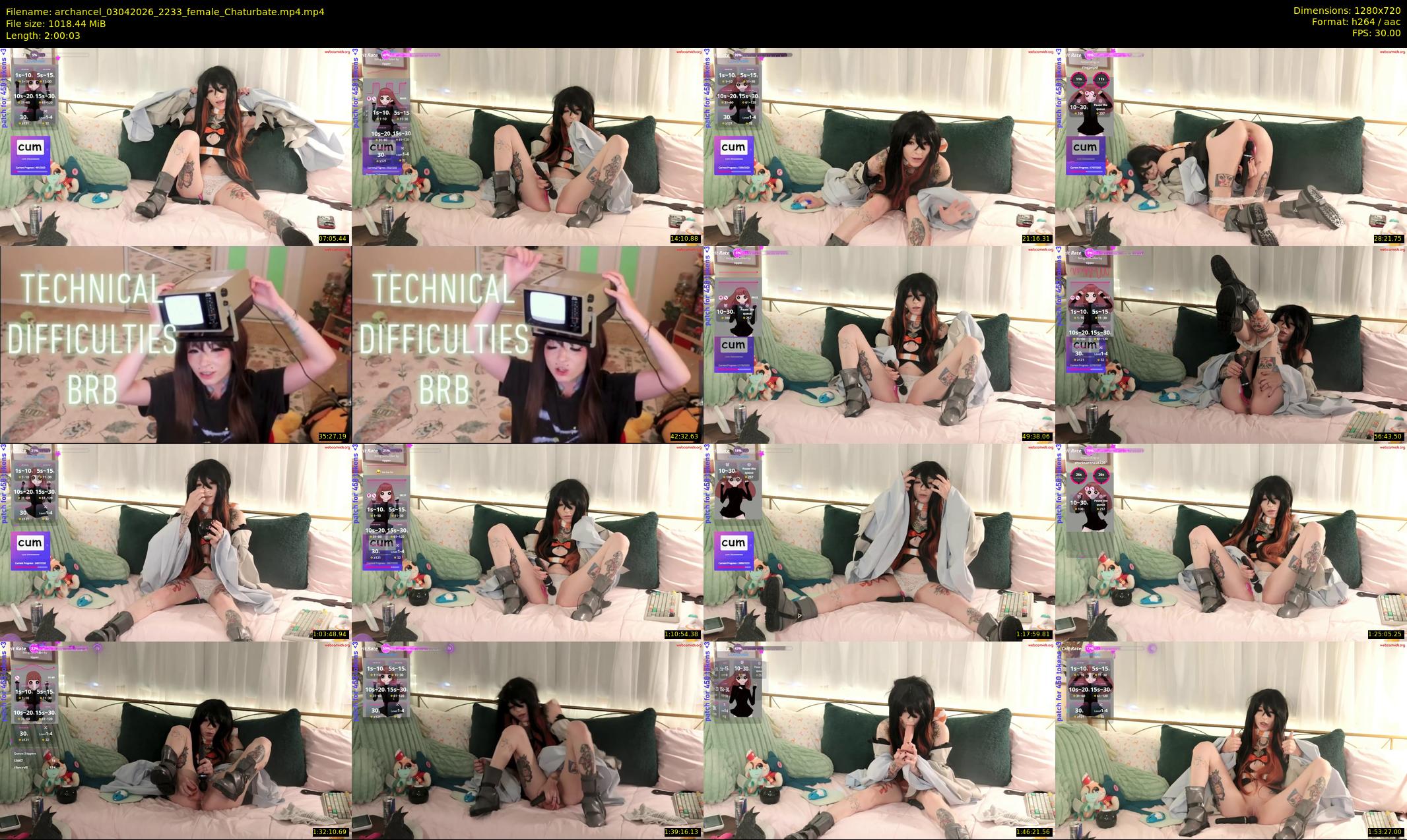 archancel — 121 minute Chaturbate female cam show recording, 720p, Apr 3, 2026