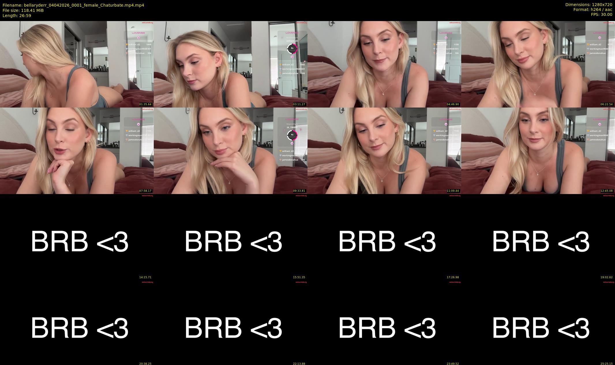 bellaryderr — 27 minute Chaturbate female cam show recording, 720p, Apr 4, 2026
