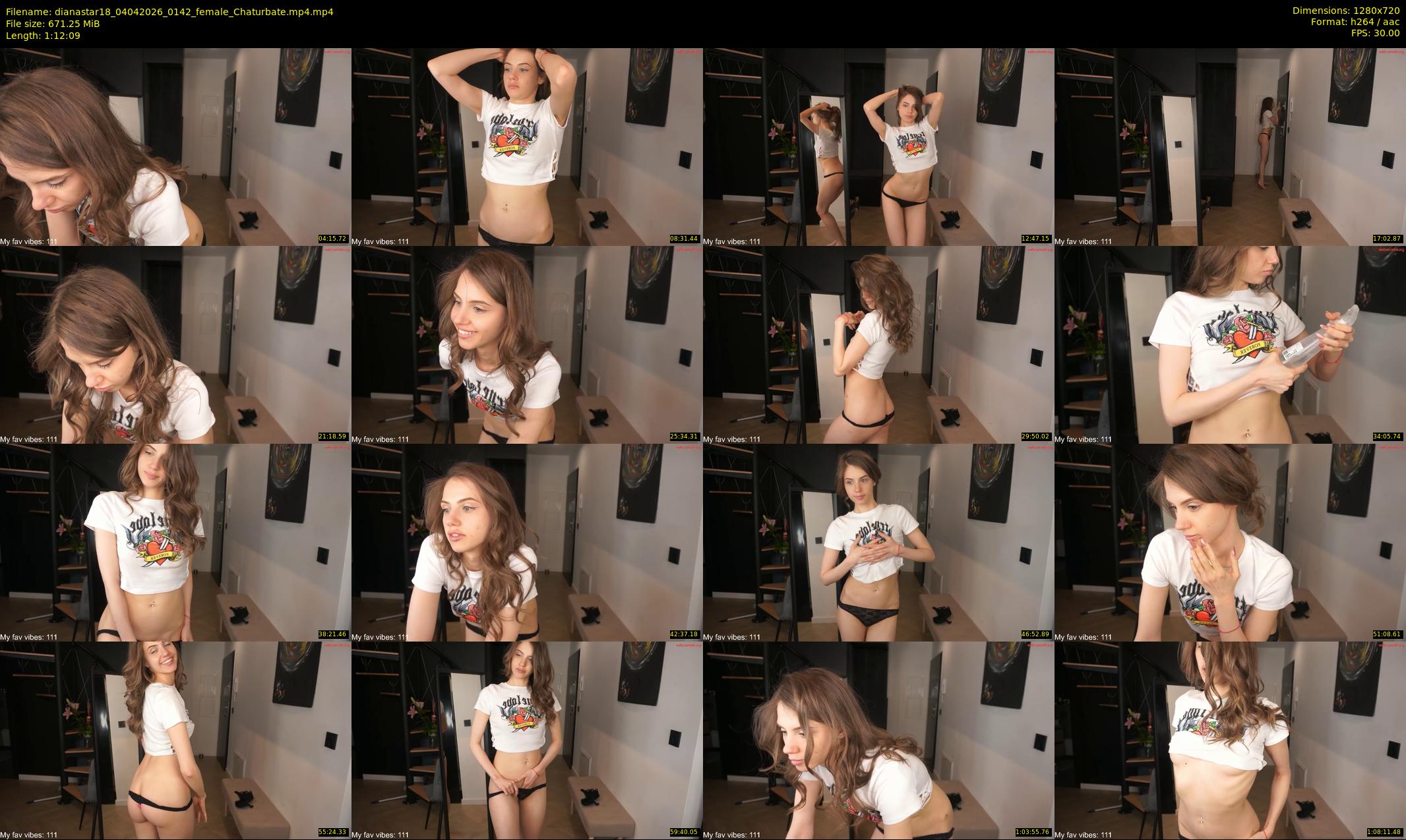 dianastar18 — 73 minute Chaturbate female cam show recording, 720p, Apr 4, 2026