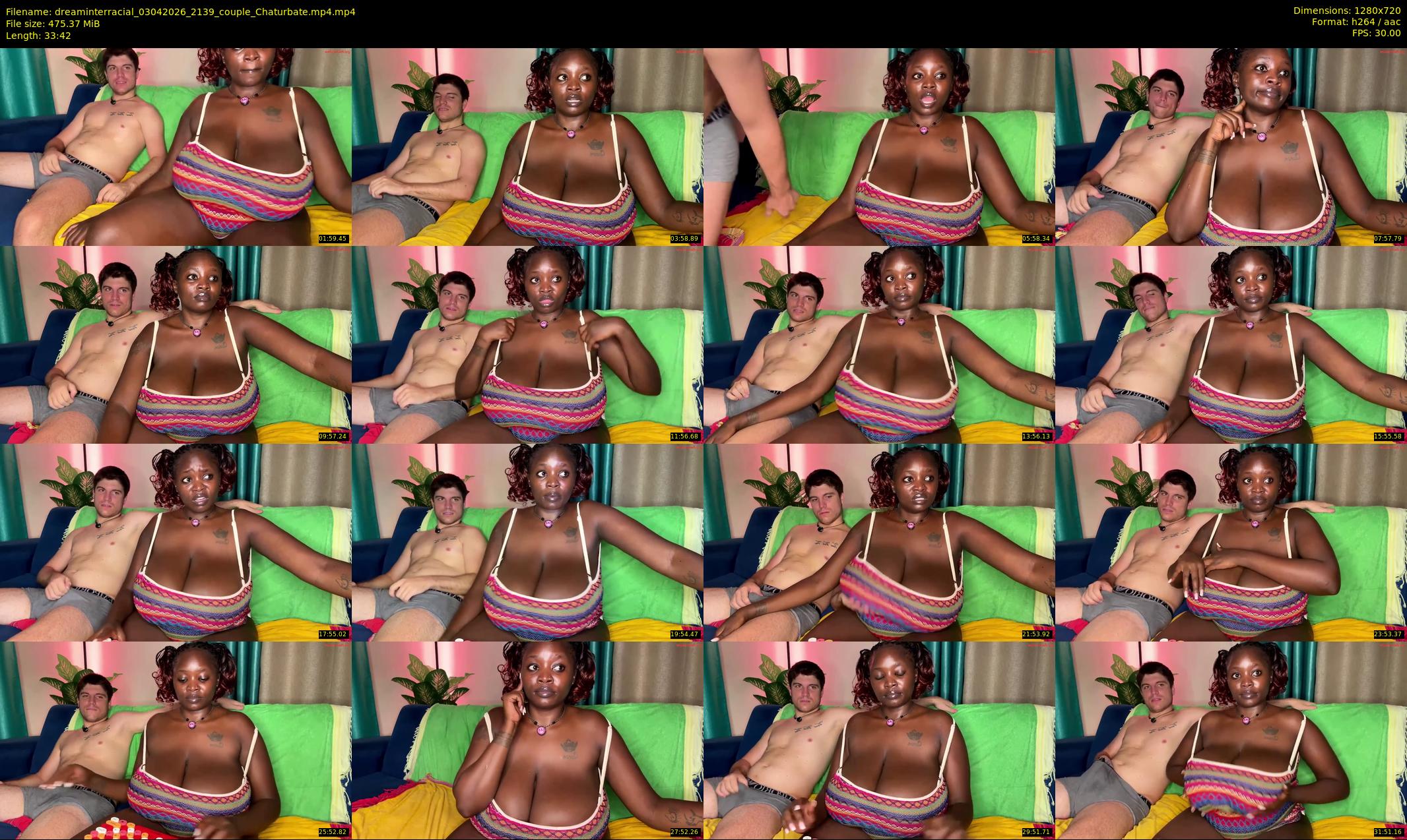 dreaminterracial — 34 minute Chaturbate couple cam show recording, 720p, Apr 3, 2026