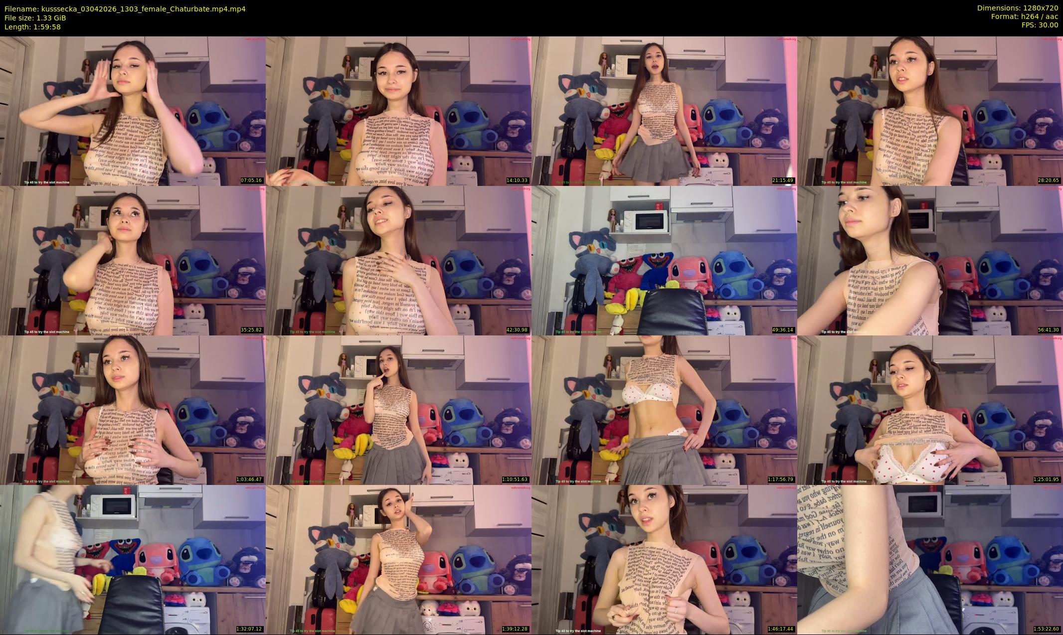 kusssecka — 120 minute Chaturbate female cam show recording, 720p, Apr 3, 2026