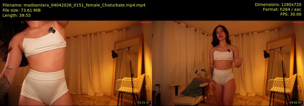 madisonlara — 40 minute Chaturbate female cam show recording, 720p, Apr 4, 2026