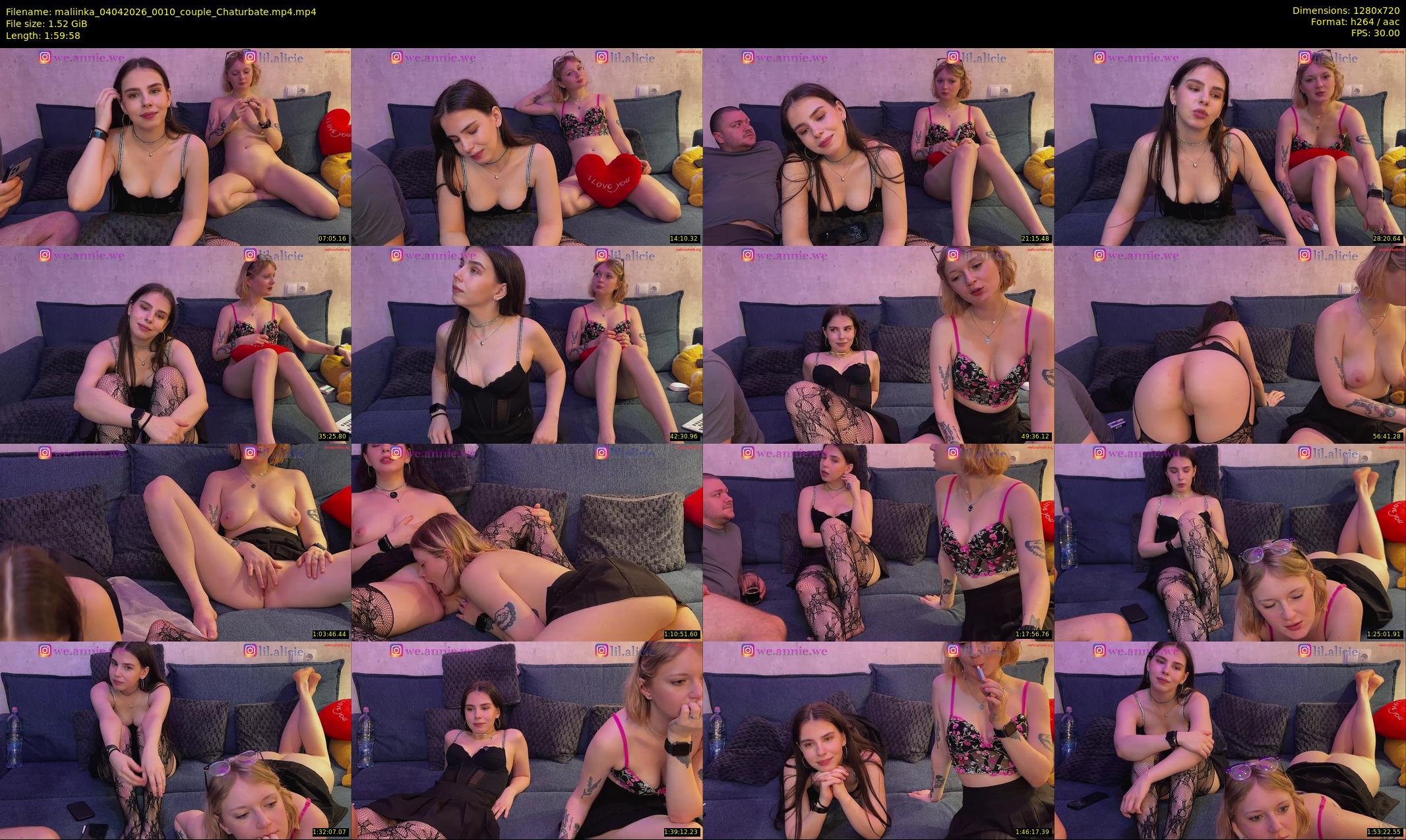 maliinka — 120 minute Chaturbate couple cam show recording, 720p, Apr 4, 2026