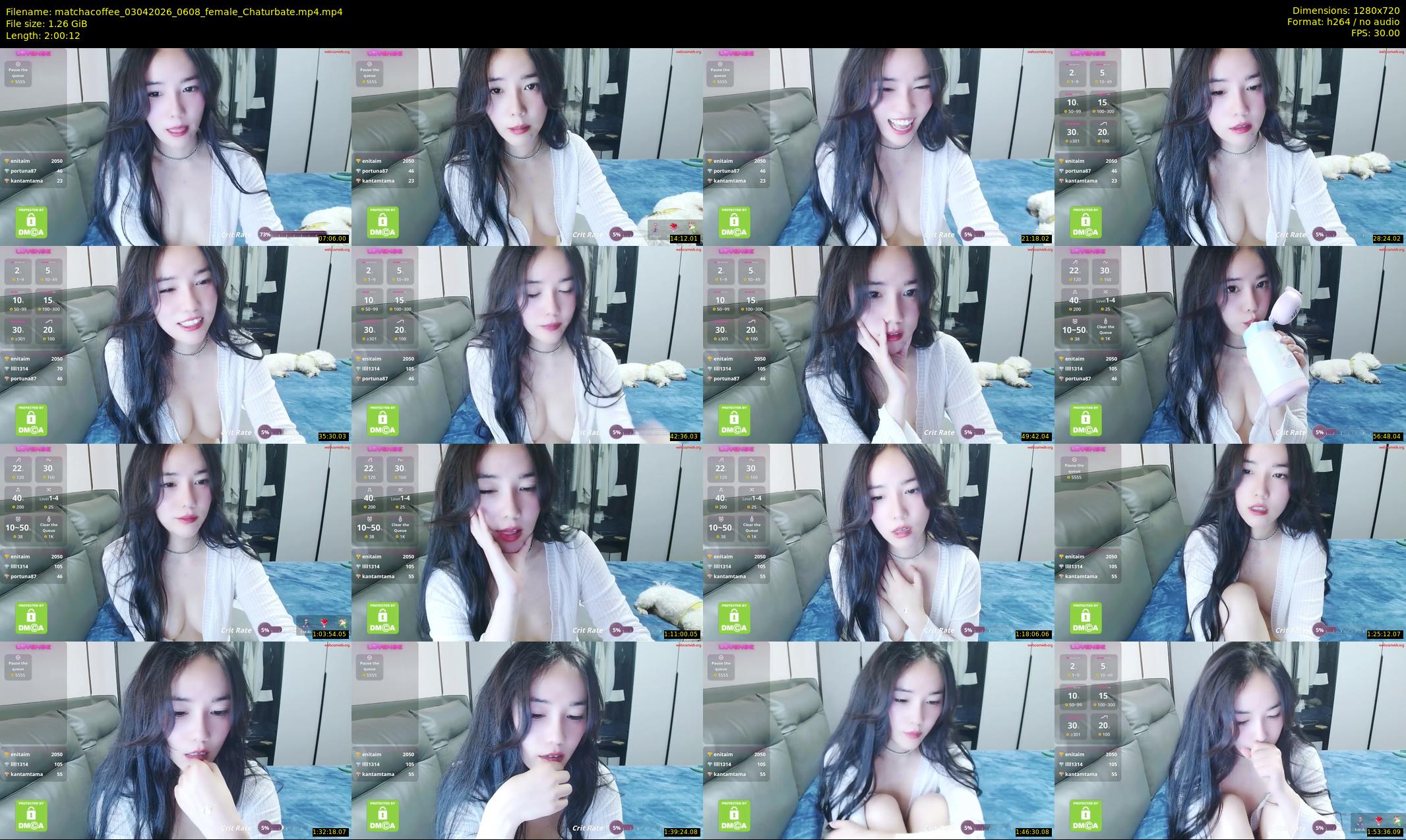 matchacoffee — 121 minute Chaturbate female cam show recording, 720p, Apr 3, 2026