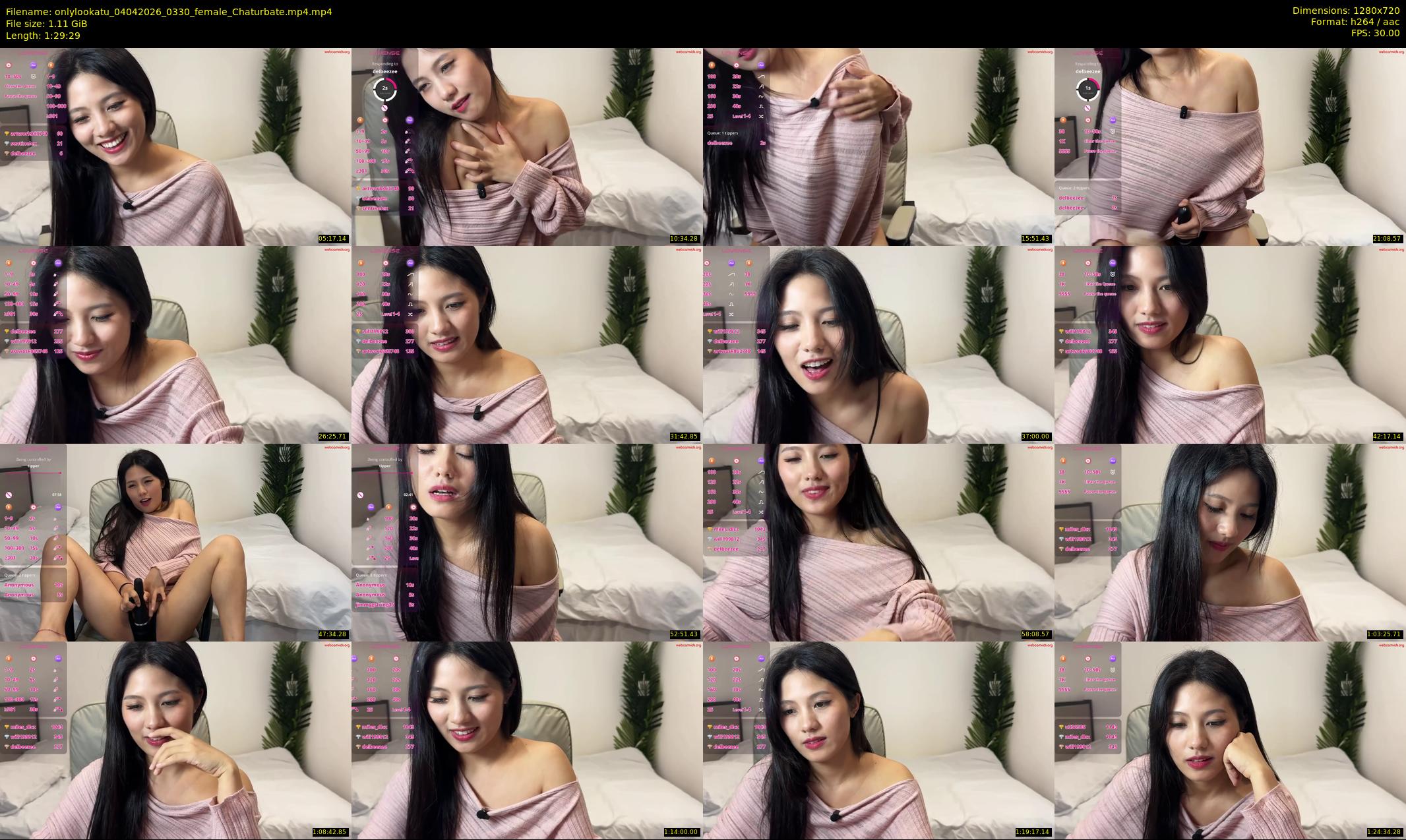 onlylookatu — 90 minute Chaturbate female cam show recording, 720p, Apr 4, 2026