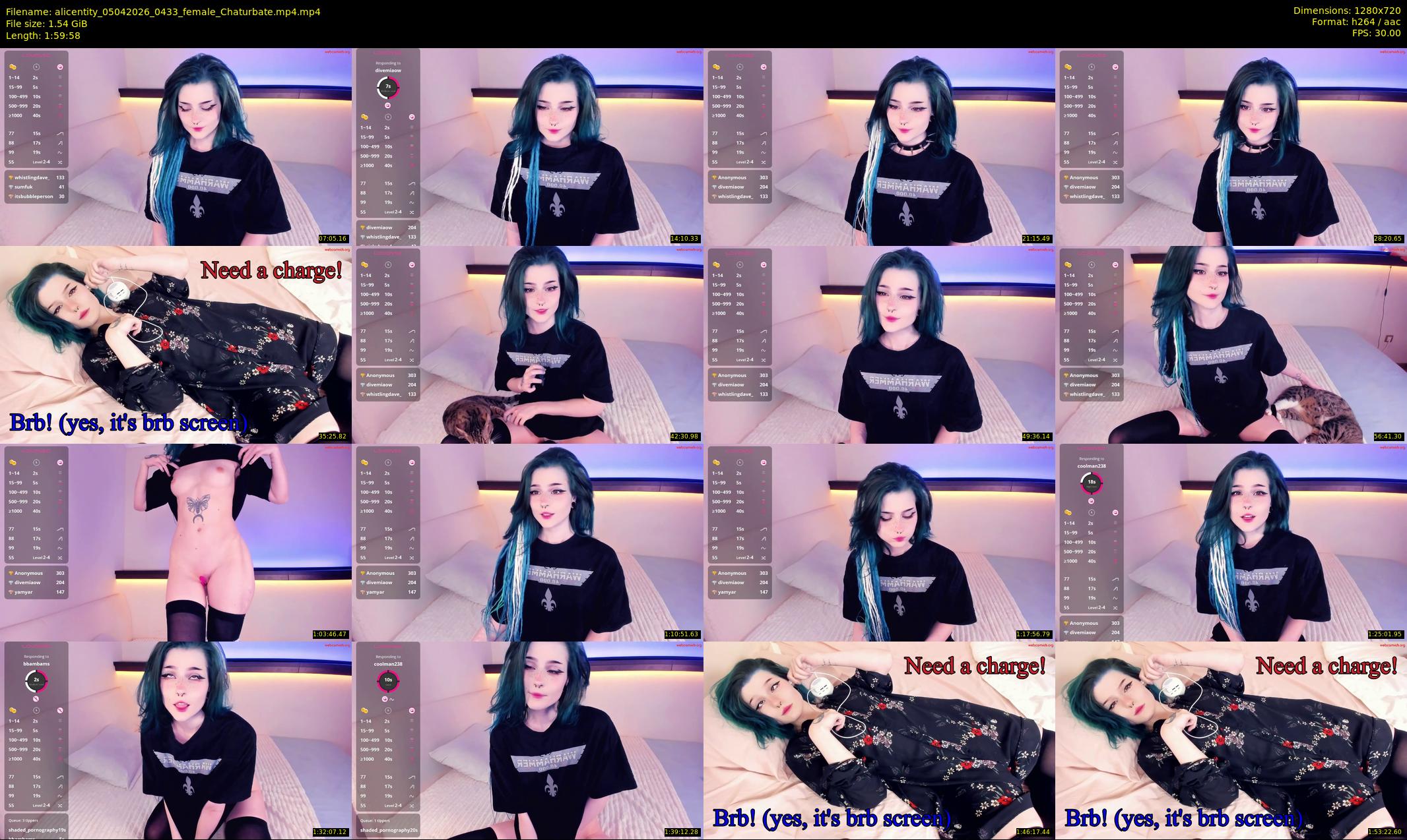 alicentity — 120 minute Chaturbate female cam show recording, 720p, Apr 5, 2026