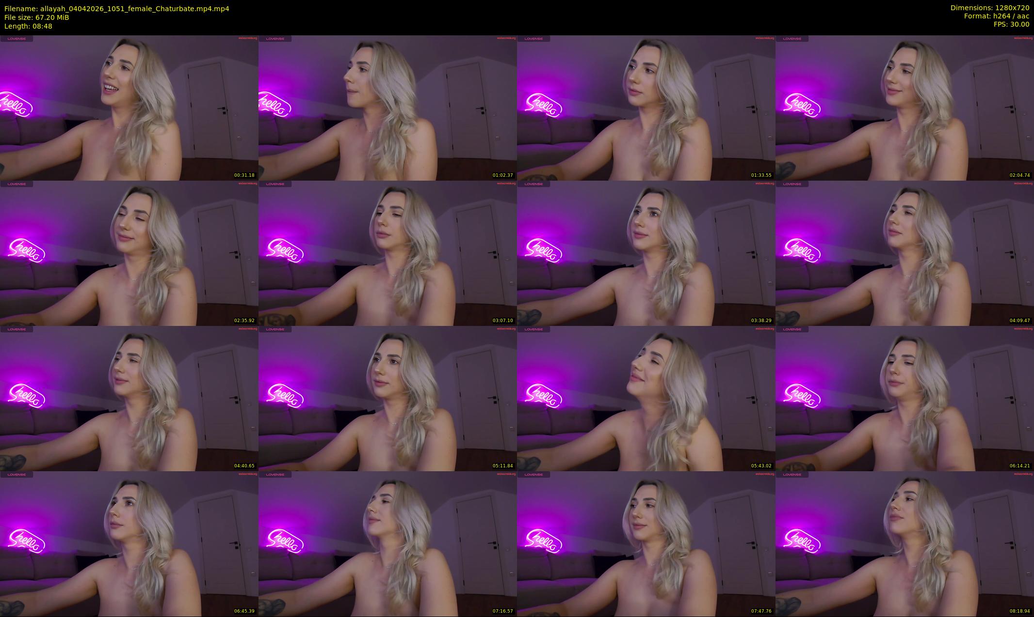 allayah — 9 minute Chaturbate female cam show recording, 720p, Apr 4, 2026