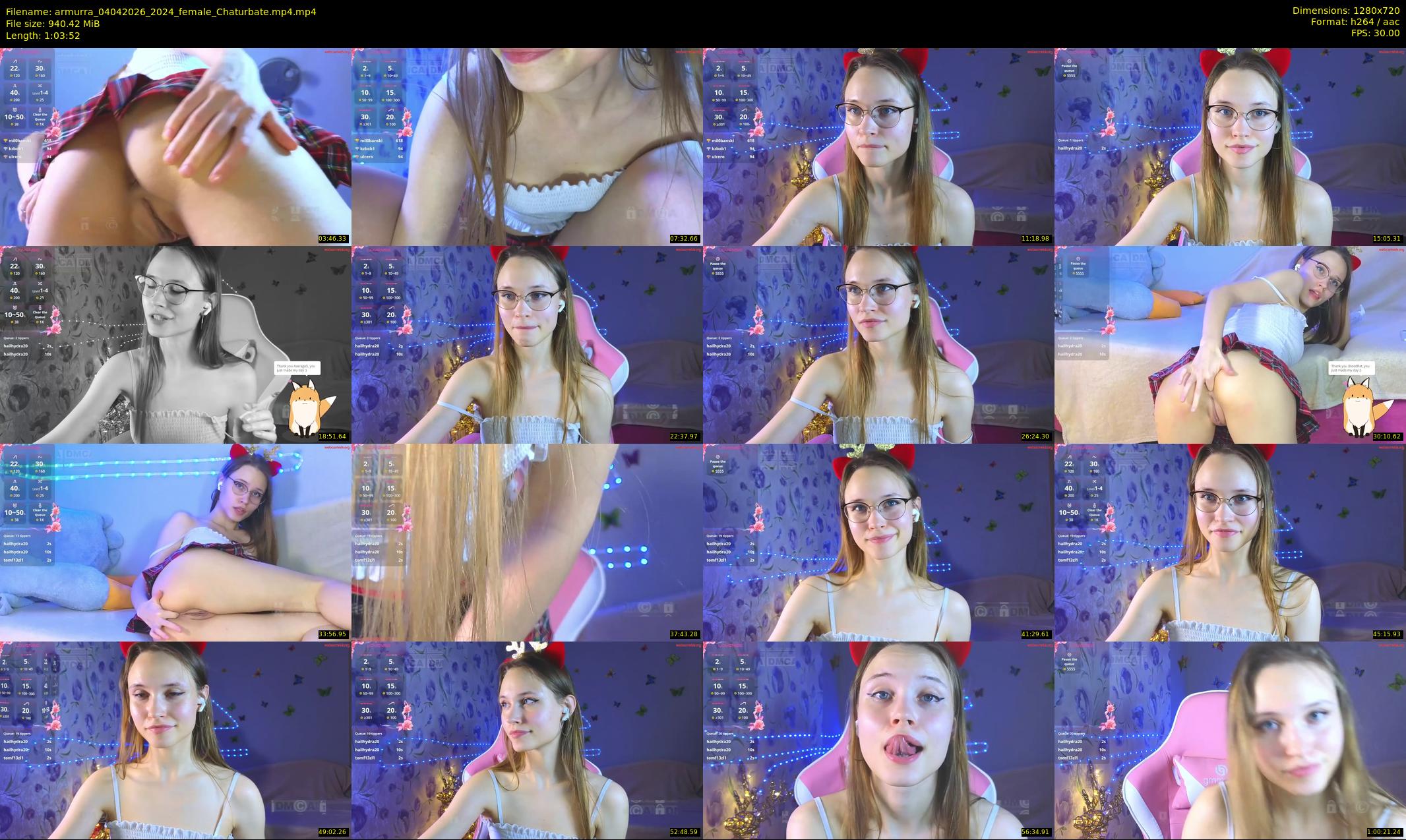 armurra — 64 minute Chaturbate female cam show recording, 720p, Apr 4, 2026