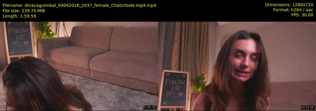 dinacaguimbal — 120 minute Chaturbate female cam show recording, 720p, Apr 4, 2026