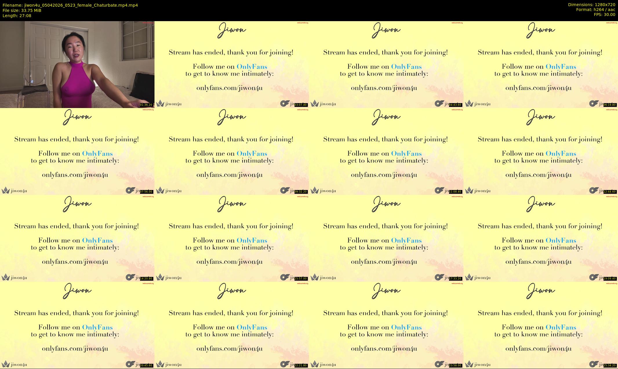 jiwon4u — 28 minute Chaturbate female cam show recording, 720p, Apr 5, 2026