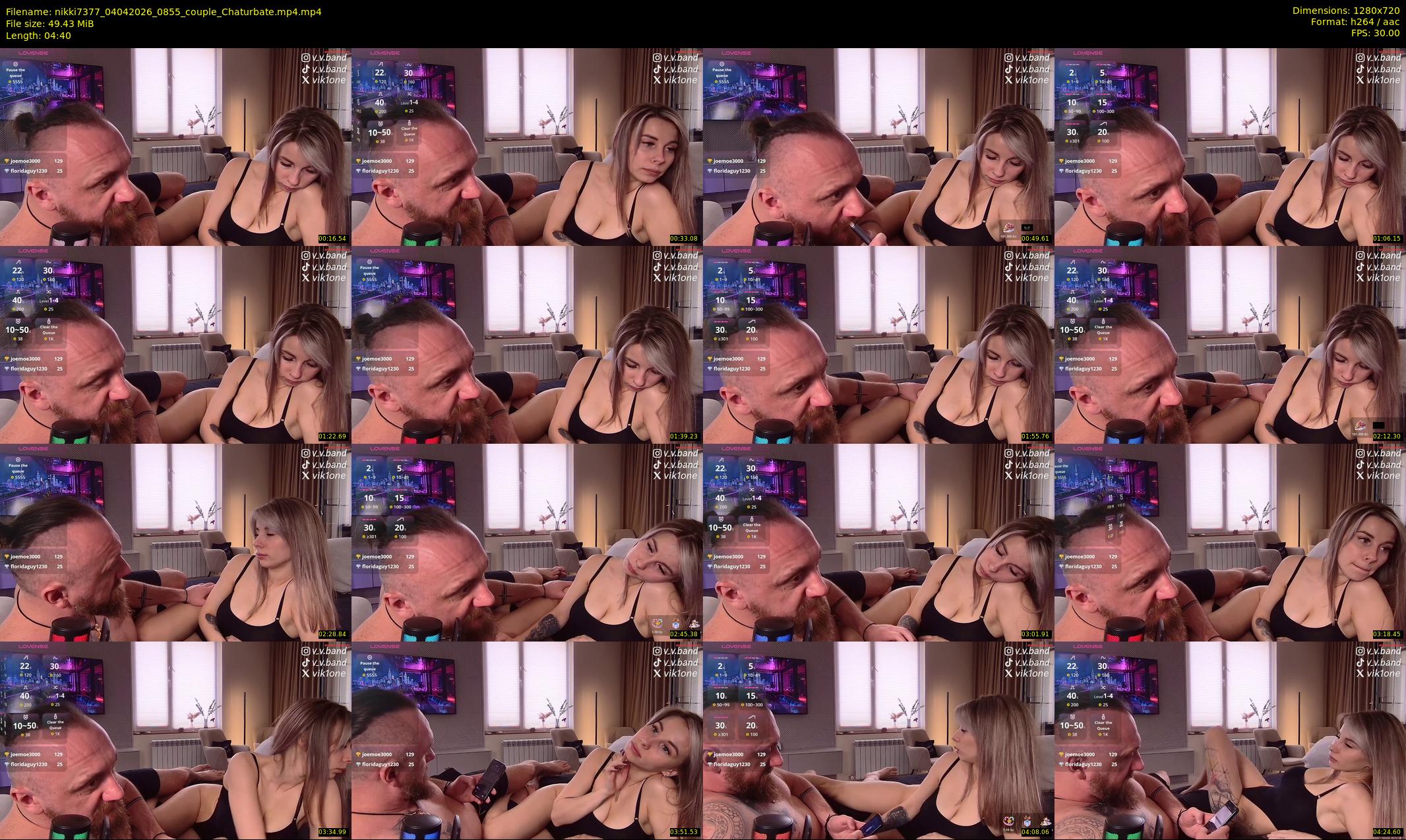 nikki7377 — 5 minute Chaturbate couple cam show recording, 720p, Apr 4, 2026