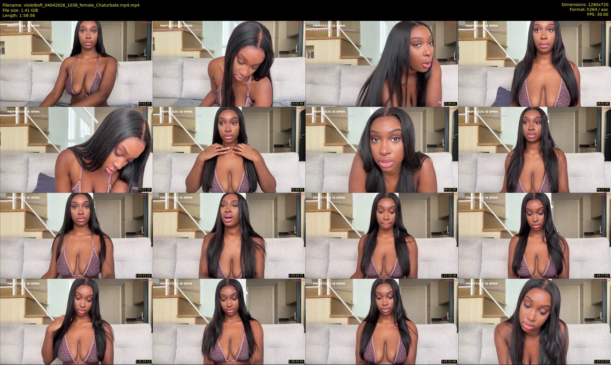 violet6xft — 119 minute Chaturbate female cam show recording, 720p, Apr 4, 2026