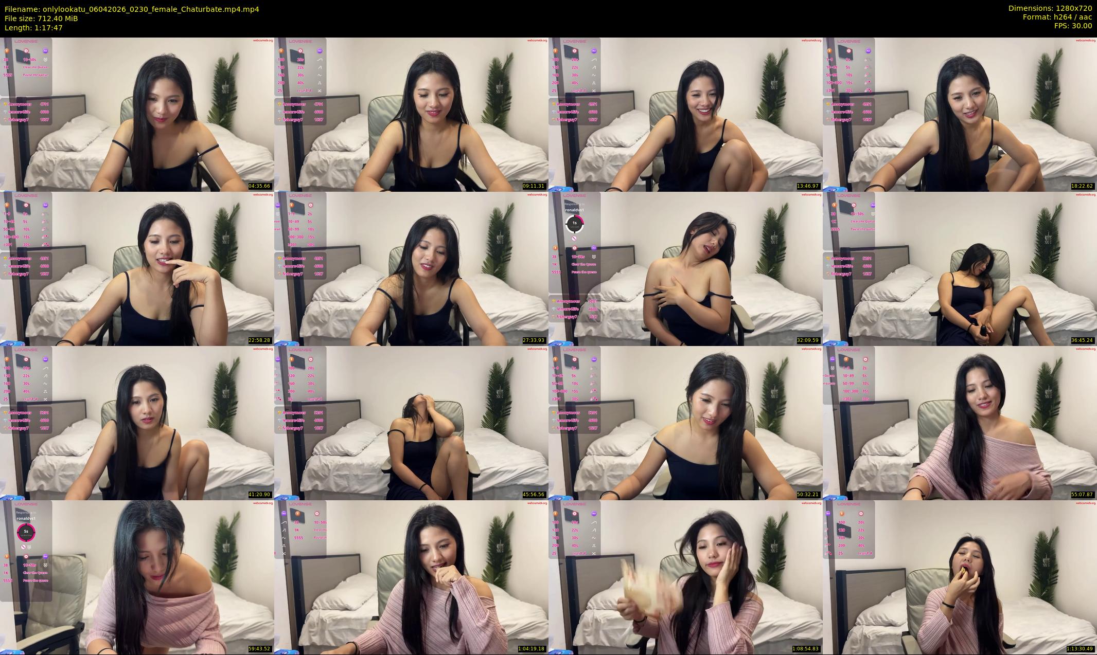 onlylookatu — 78 minute Chaturbate female cam show recording, 720p, Apr 6, 2026