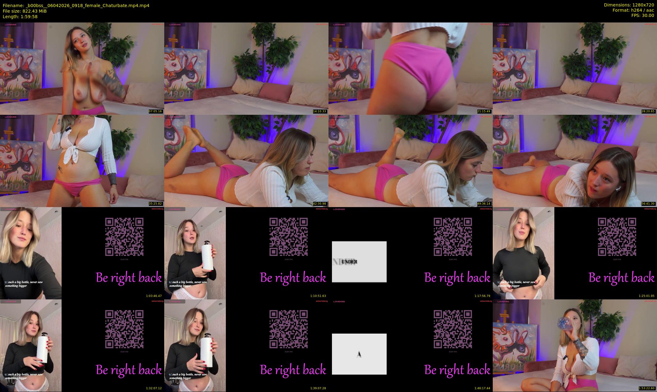 _b00bss_ — 120 minute Chaturbate female cam show recording, 720p, Apr 6, 2026