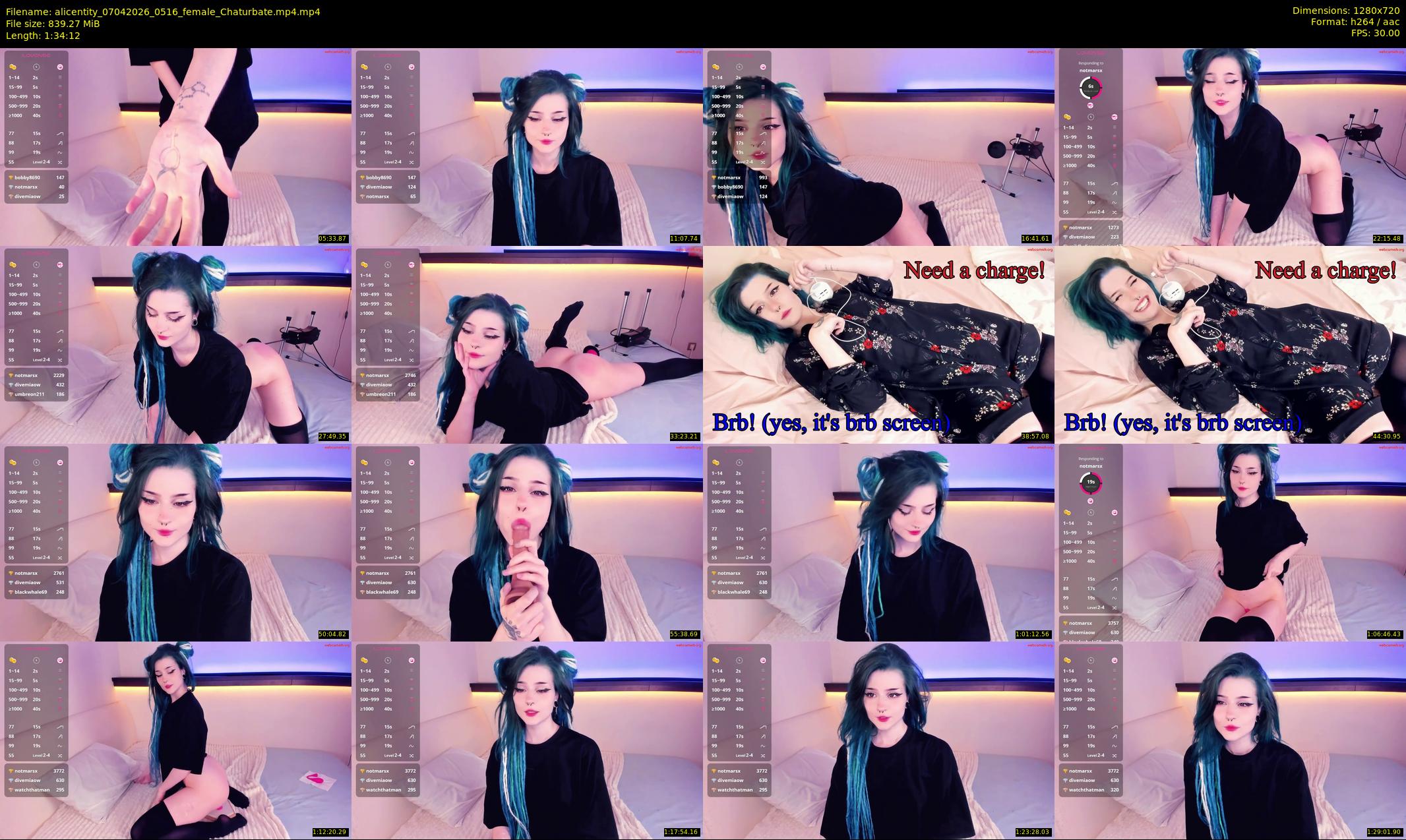 alicentity — 95 minute Chaturbate female cam show recording, 720p, Apr 7, 2026