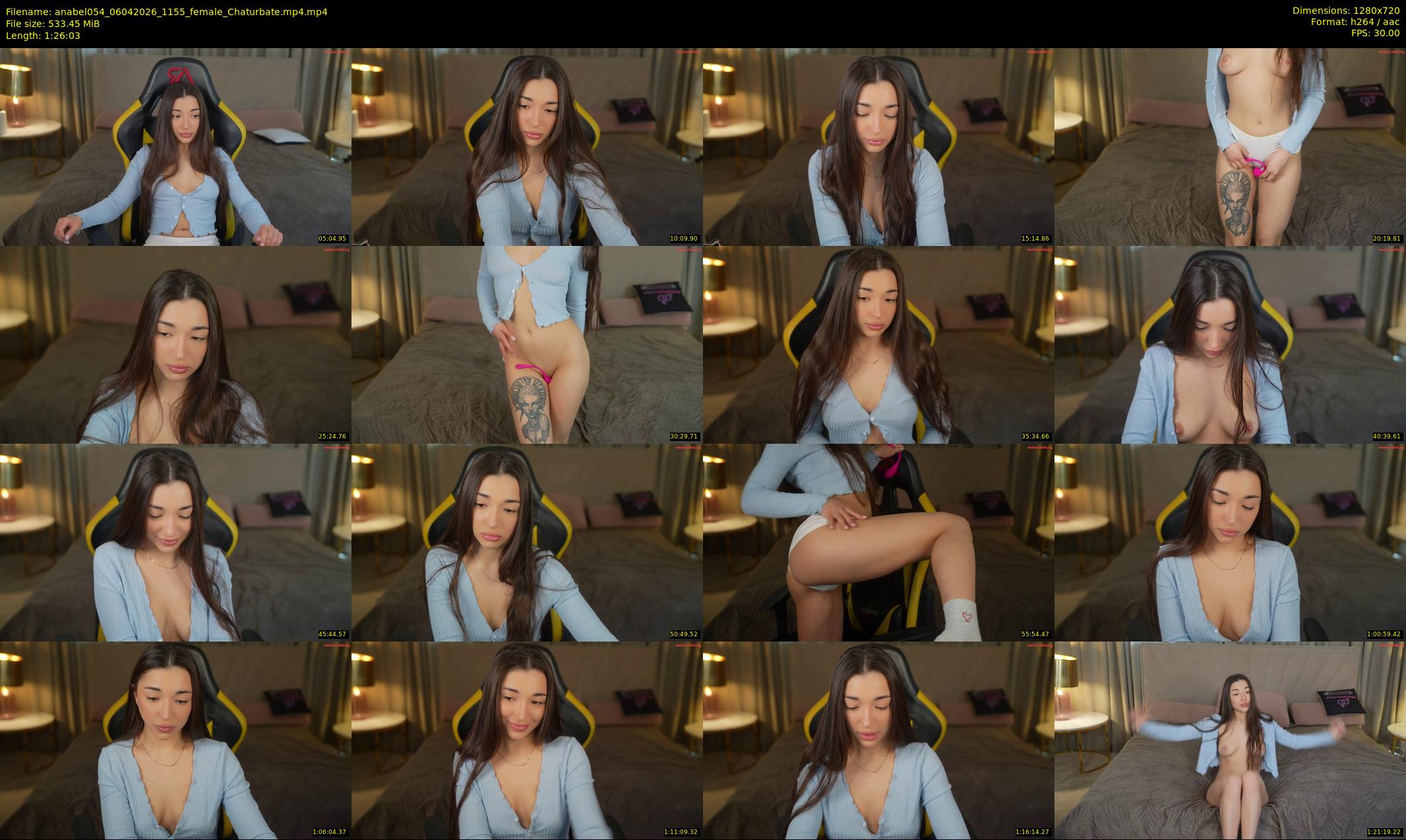 anabel054 — 87 minute Chaturbate female cam show recording, 720p, Apr 6, 2026