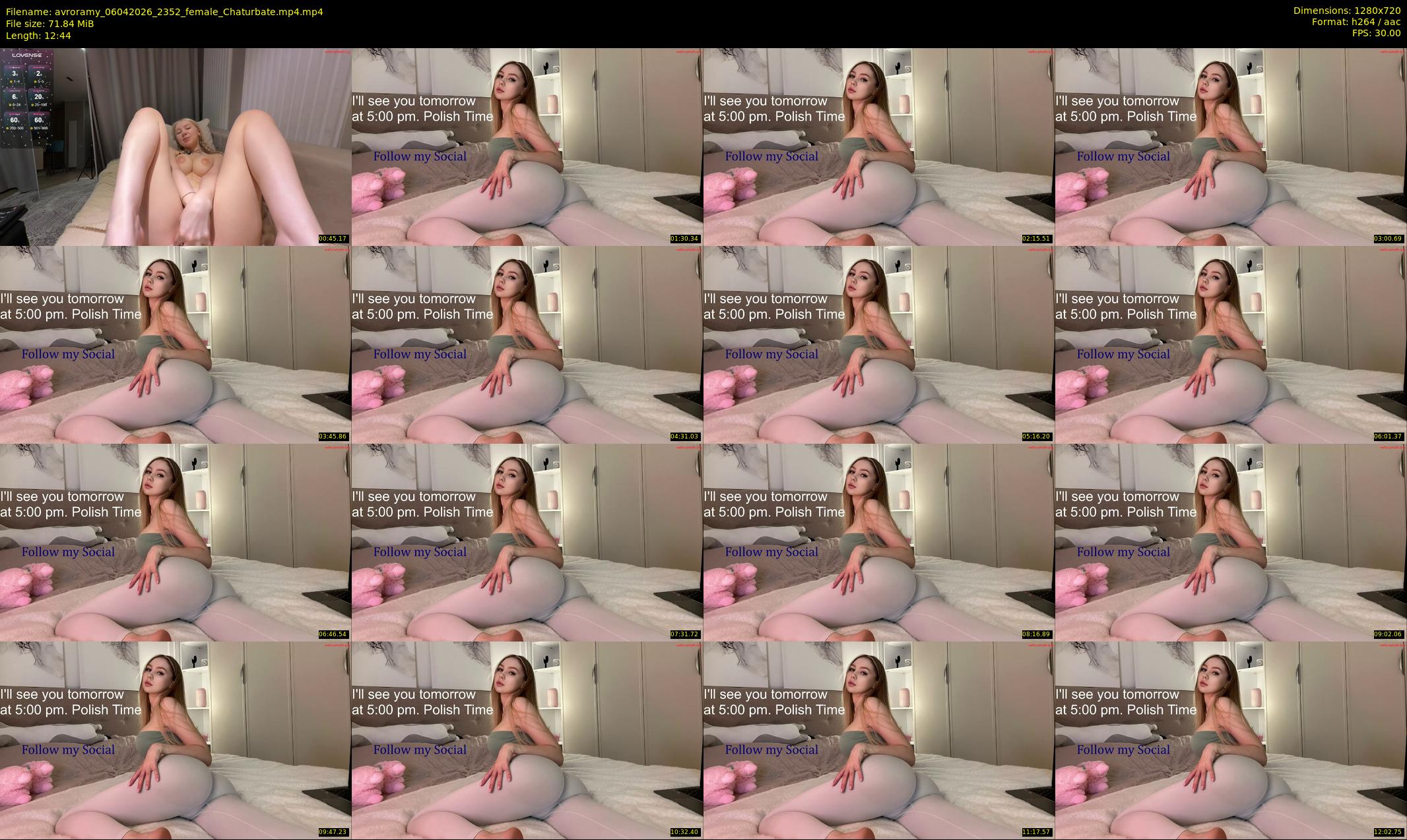 avroramy — 13 minute Chaturbate female cam show recording, 720p, Apr 6, 2026