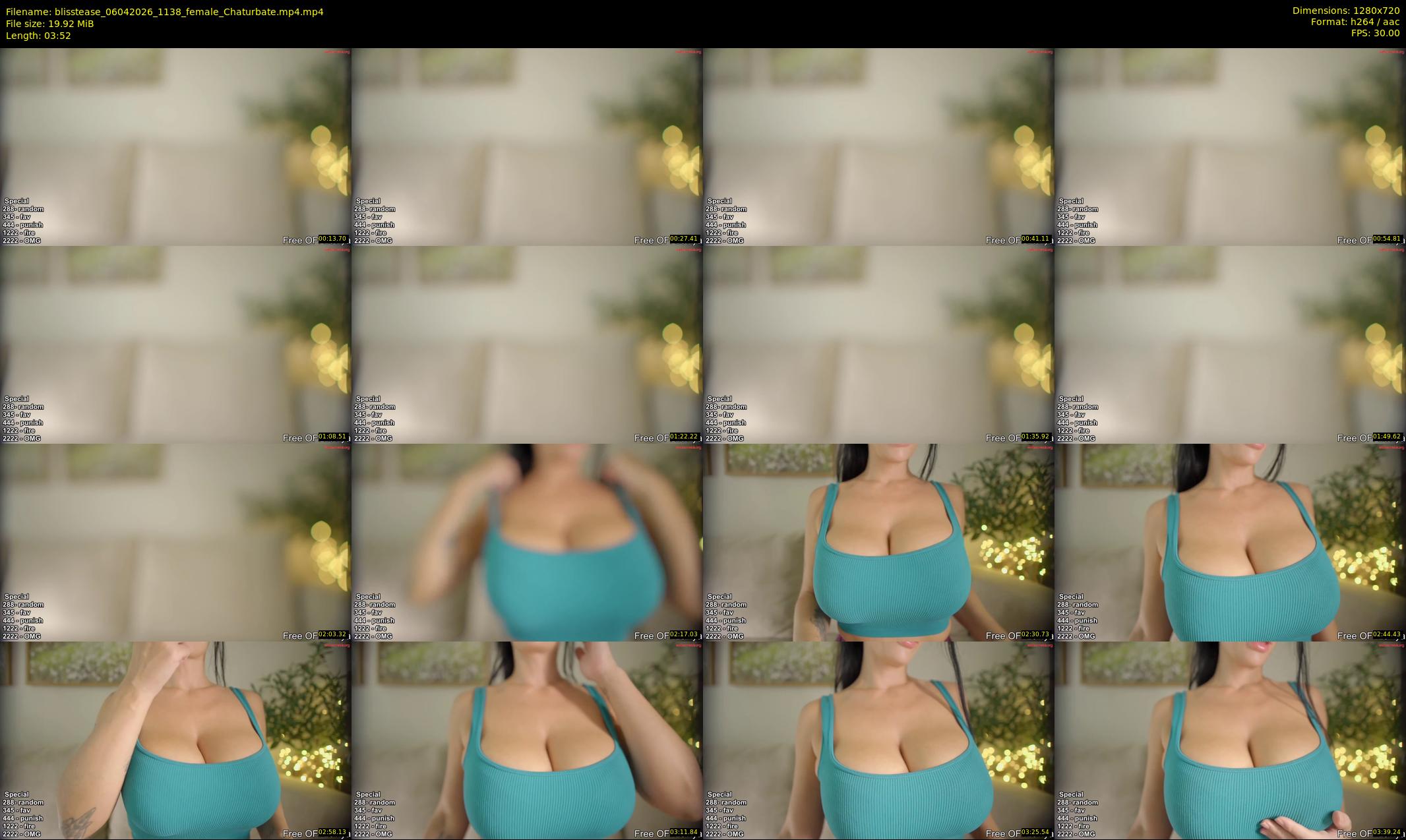 blisstease — 4 minute Chaturbate female cam show recording, 720p, Apr 6, 2026