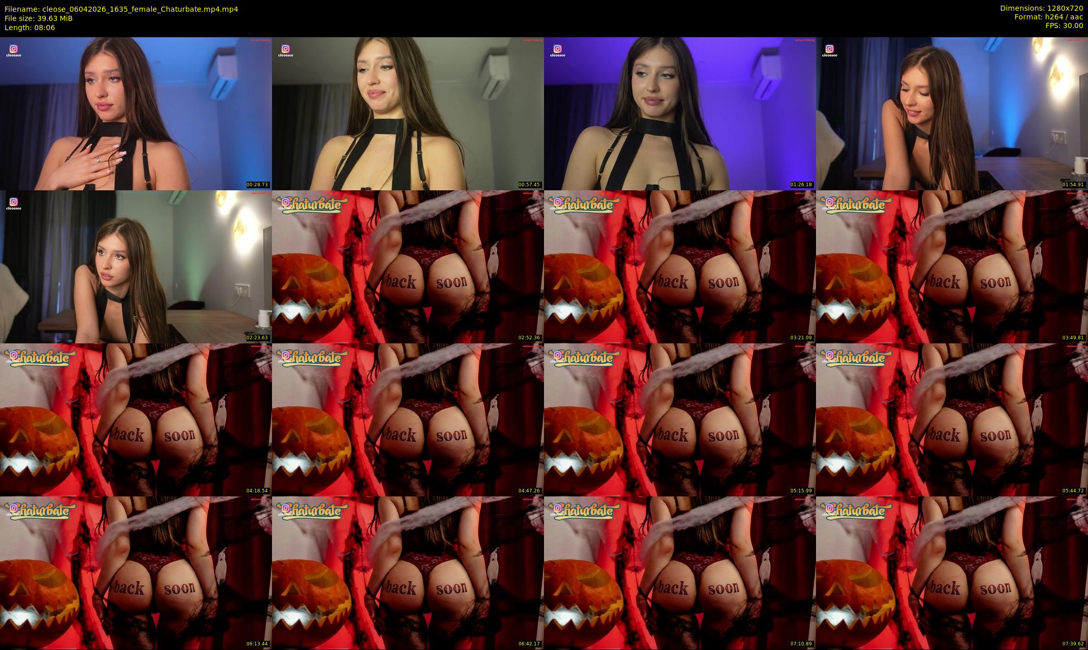 cleose — 9 minute Chaturbate female cam show recording, 720p, Apr 6, 2026
