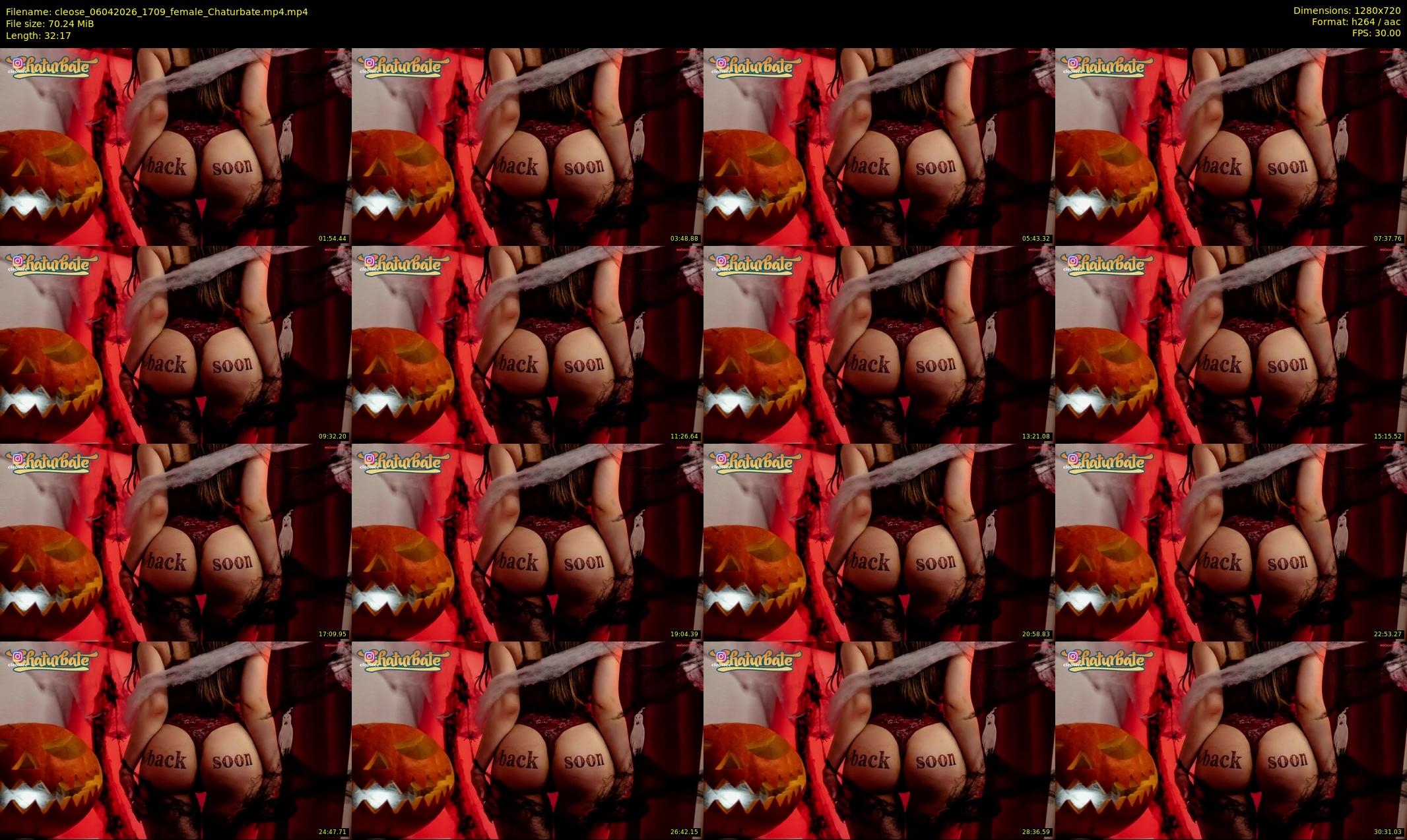cleose — 33 minute Chaturbate female cam show recording, 720p, Apr 6, 2026
