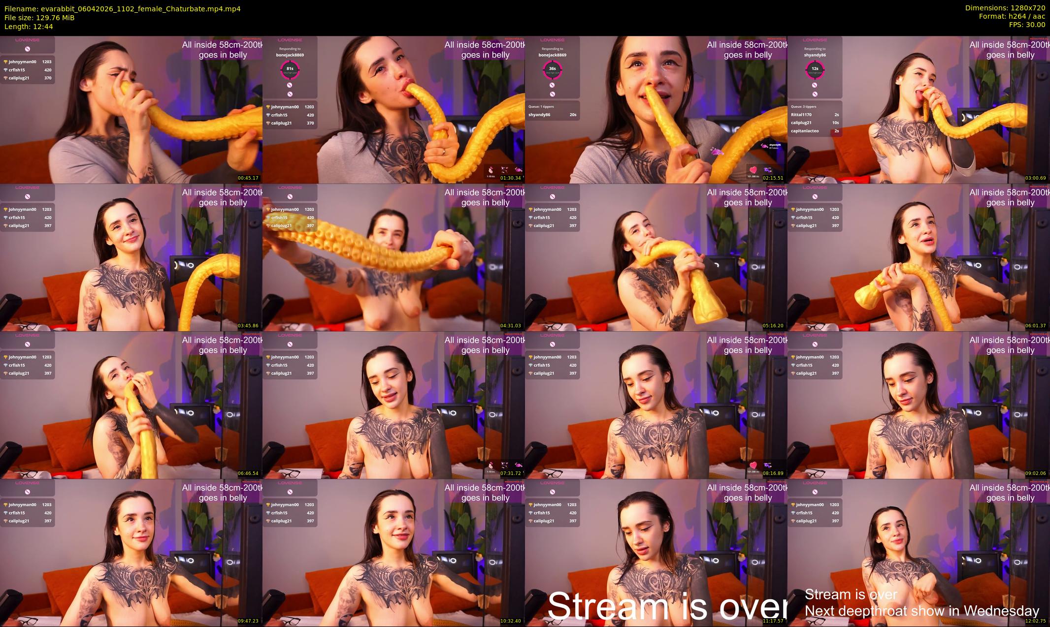 evarabbit — 13 minute Chaturbate female cam show recording, 720p, Apr 6, 2026