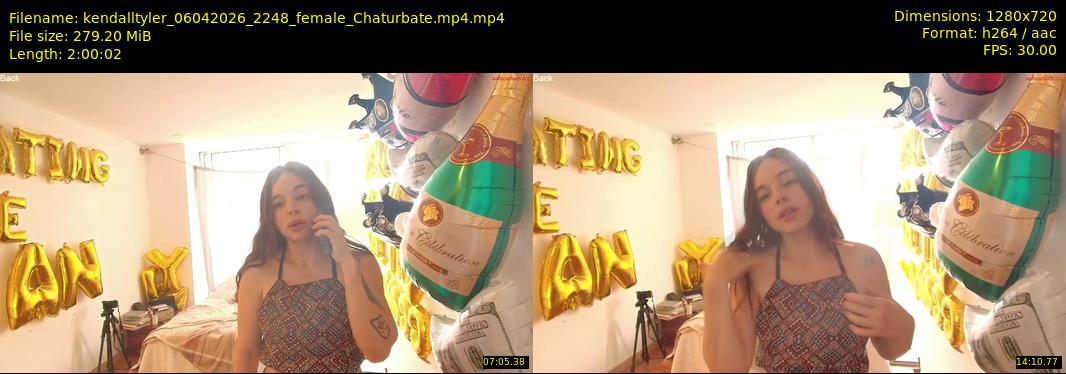 kendalltyler — 121 minute Chaturbate female cam show recording, 720p, Apr 6, 2026