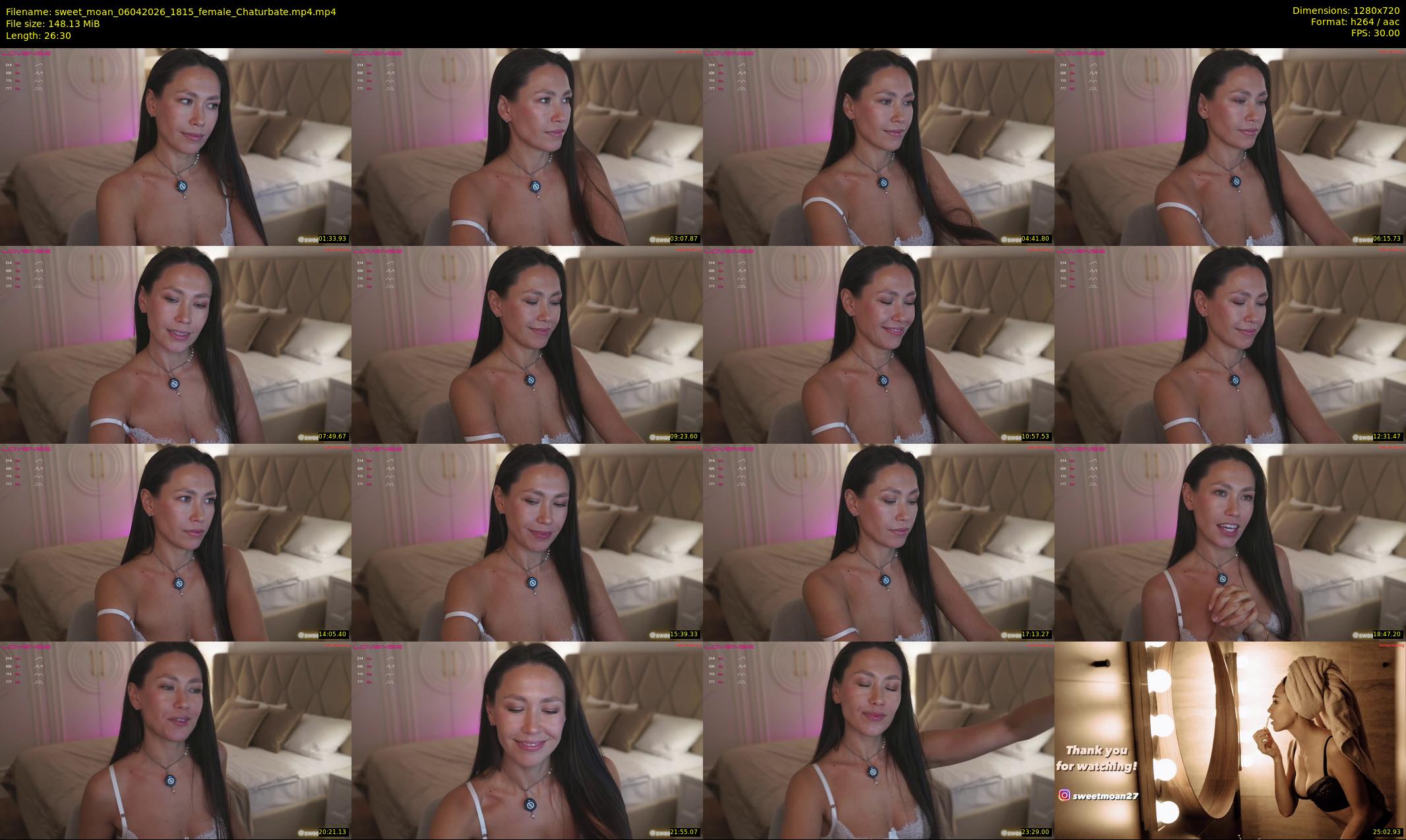 sweet_moan — 27 minute Chaturbate female cam show recording, 720p, Apr 6, 2026